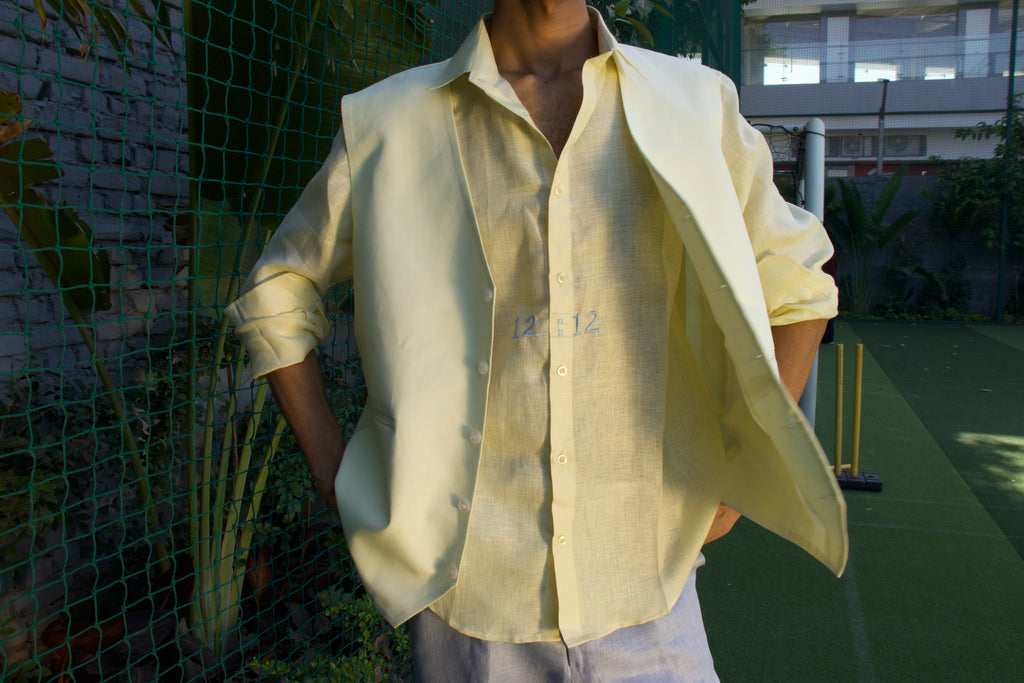 Butter yellow waist jacket