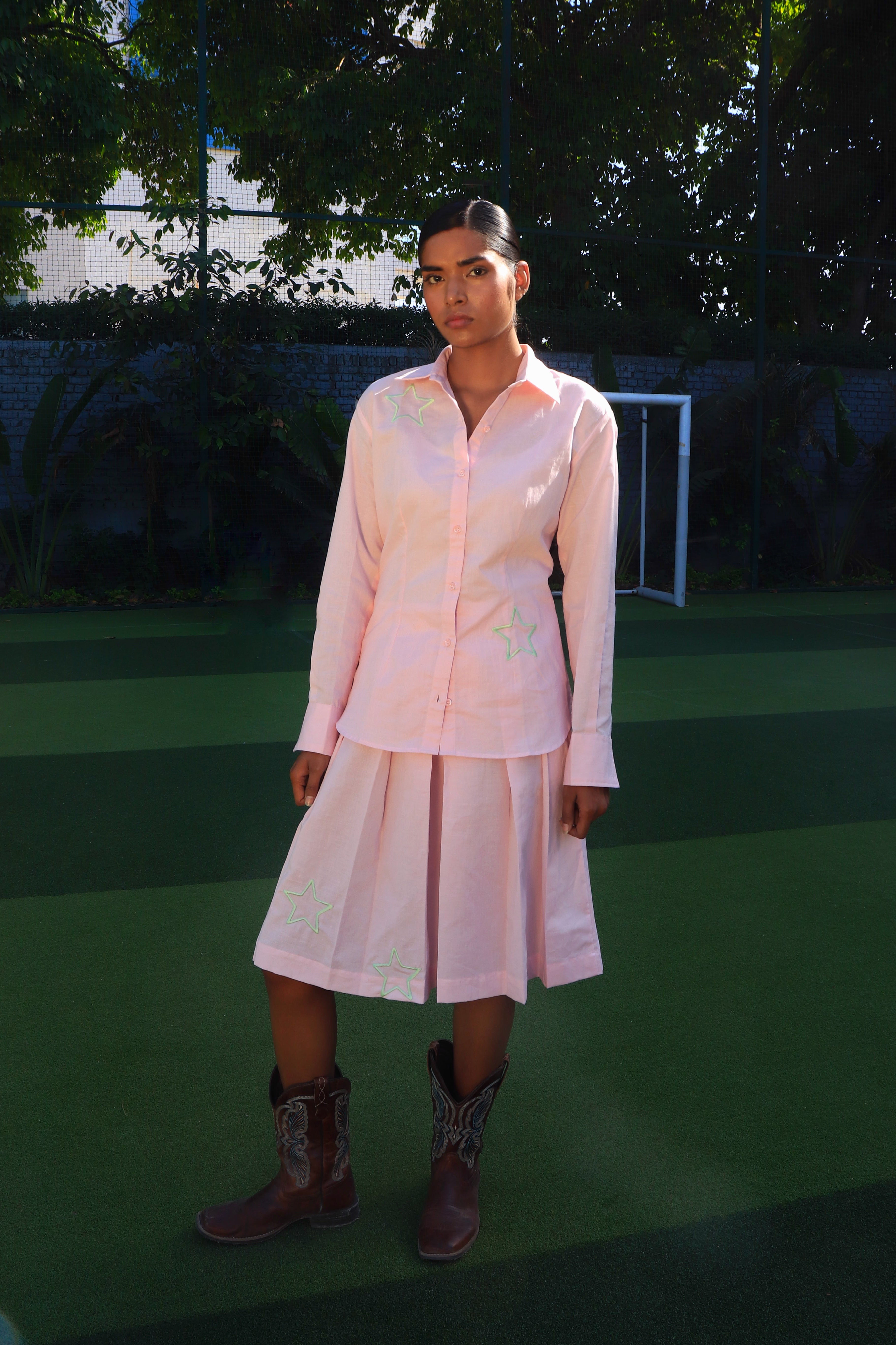 Star Girl Corset style shirt and divider skirt set