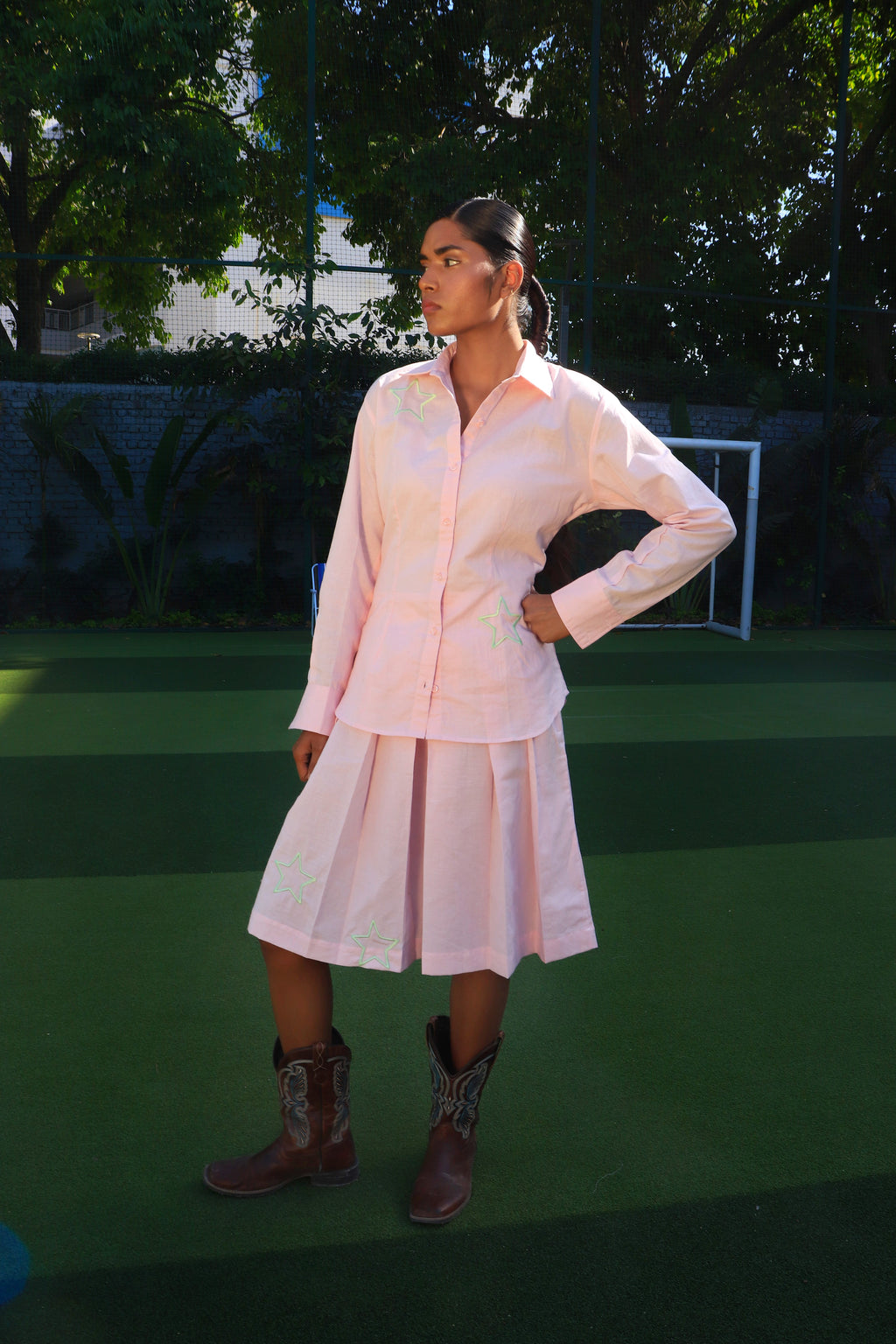 Star Girl Corset style shirt and divider skirt set
