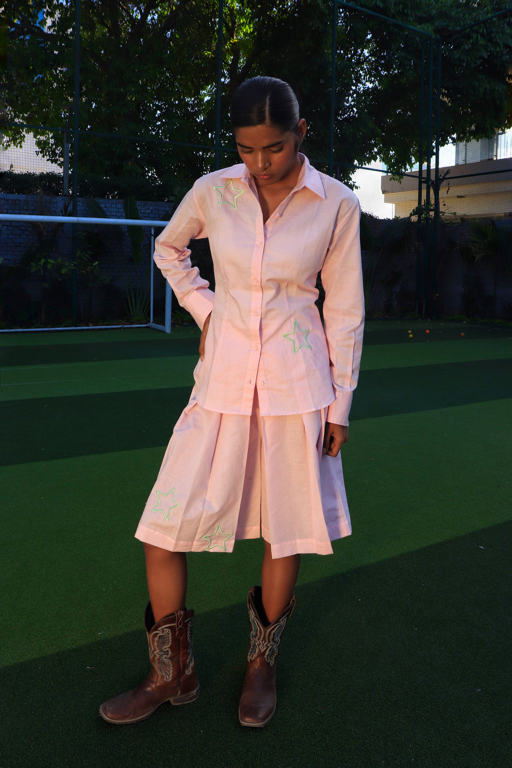 Star Girl Corset style shirt and divider skirt set