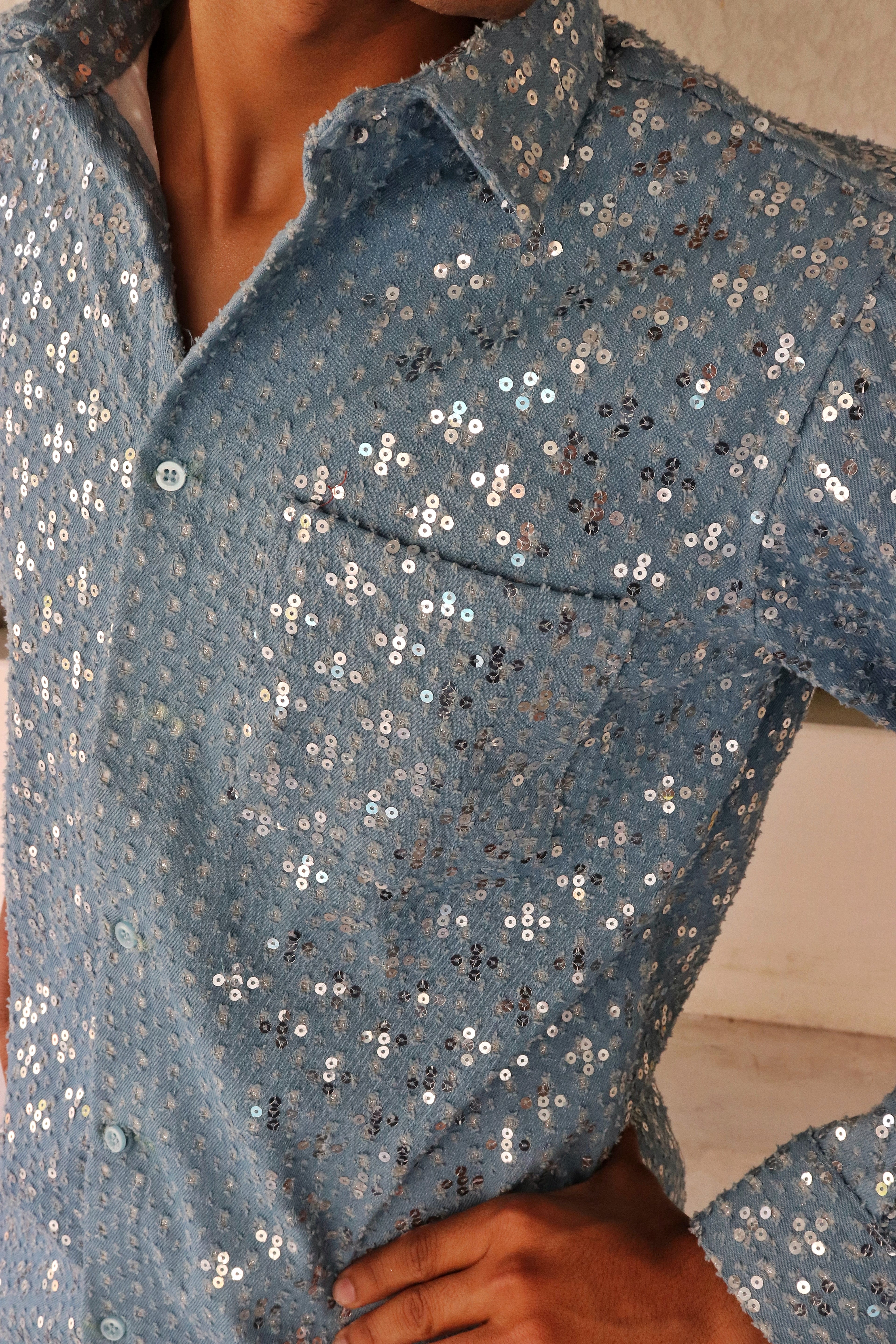 Sequin Summer Denim Shirt