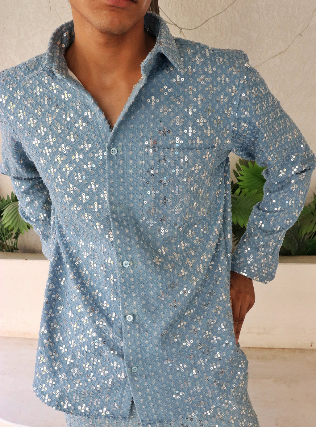 Sequin Summer Denim Shirt