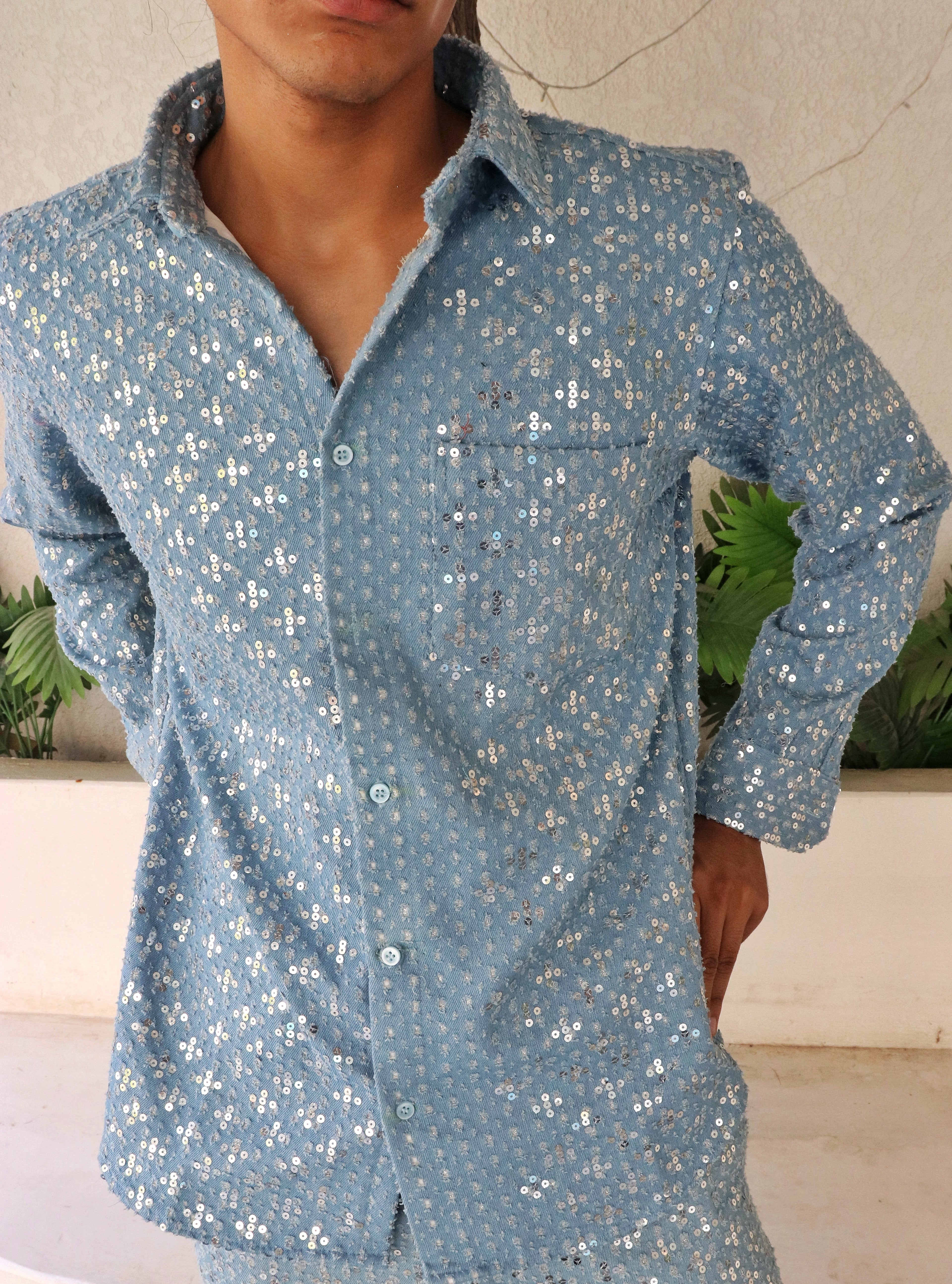 Sequin Summer Denim Shirt