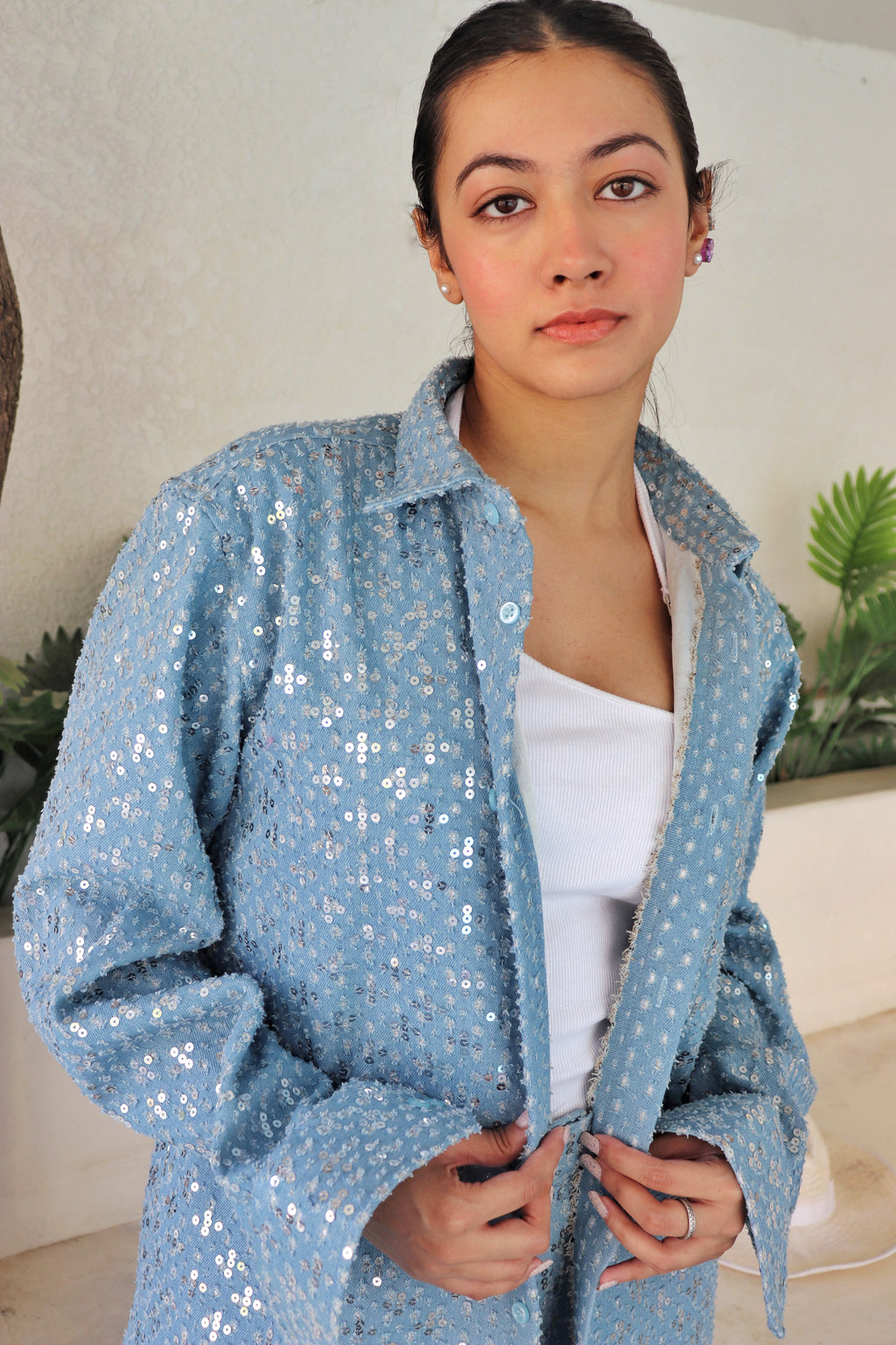 Sequin Summer Denim Shirt