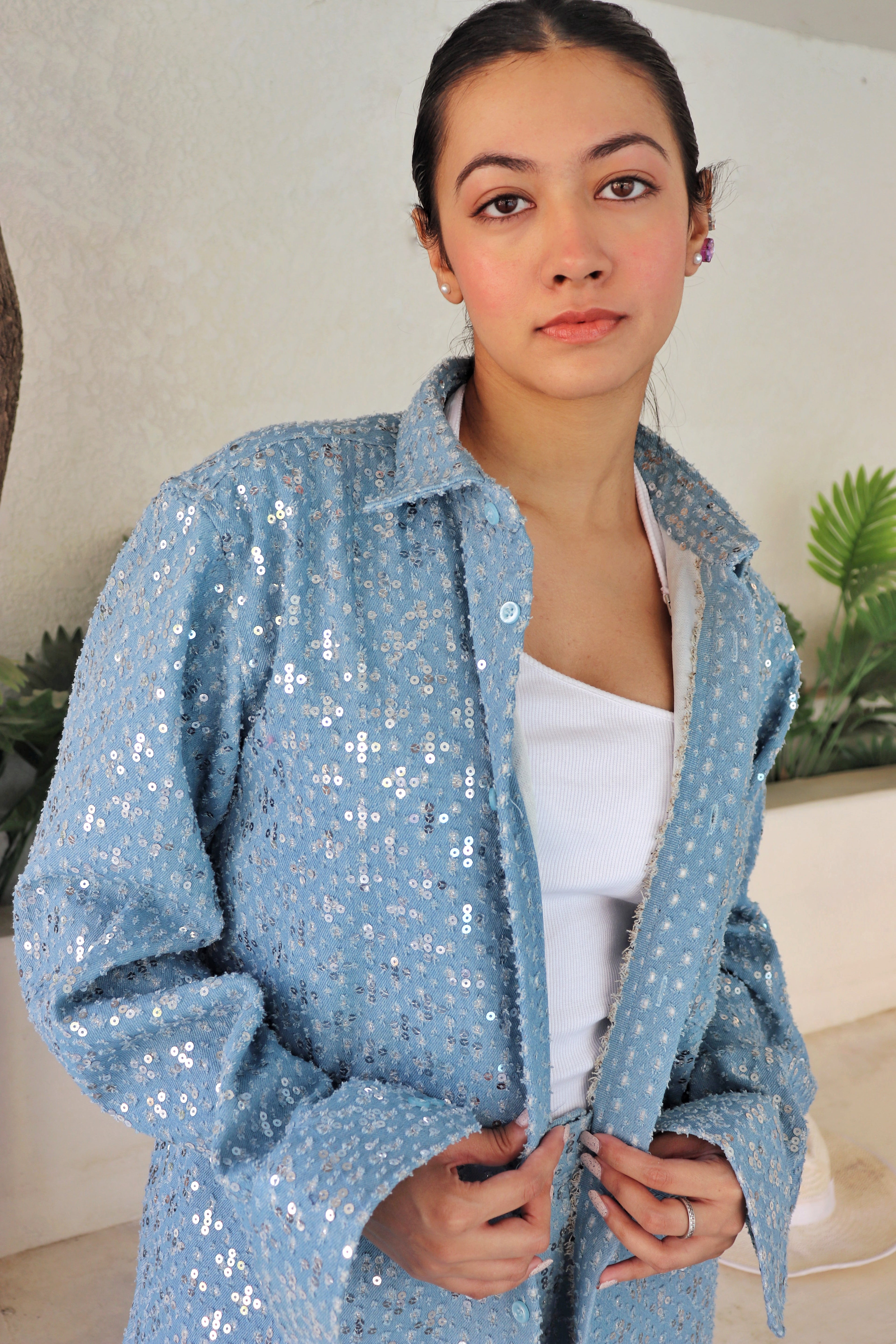 Sequin Summer Denim Shirt