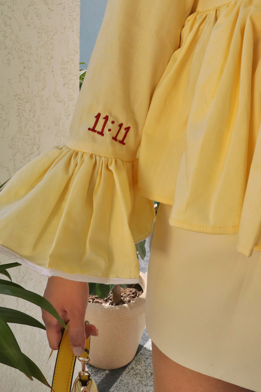 Butter yellow Ruffle top