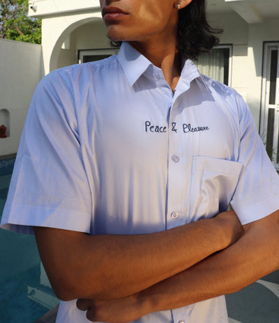 peace & pleasure pinstripe shirt