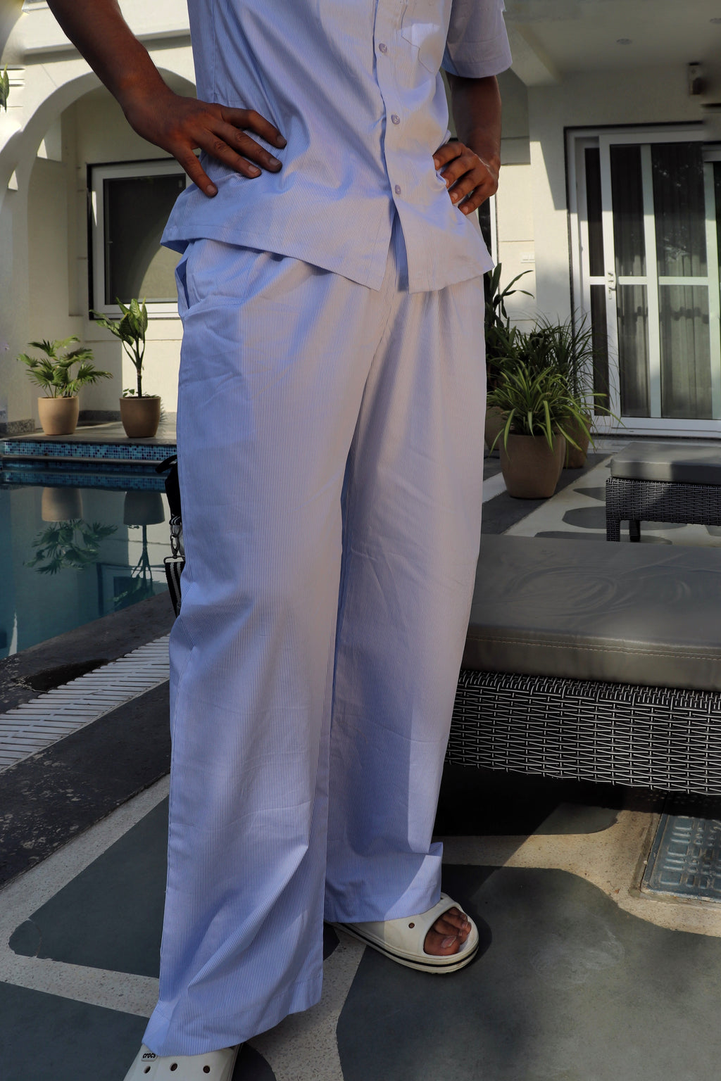 peace & pleasure pinstripe co-ord