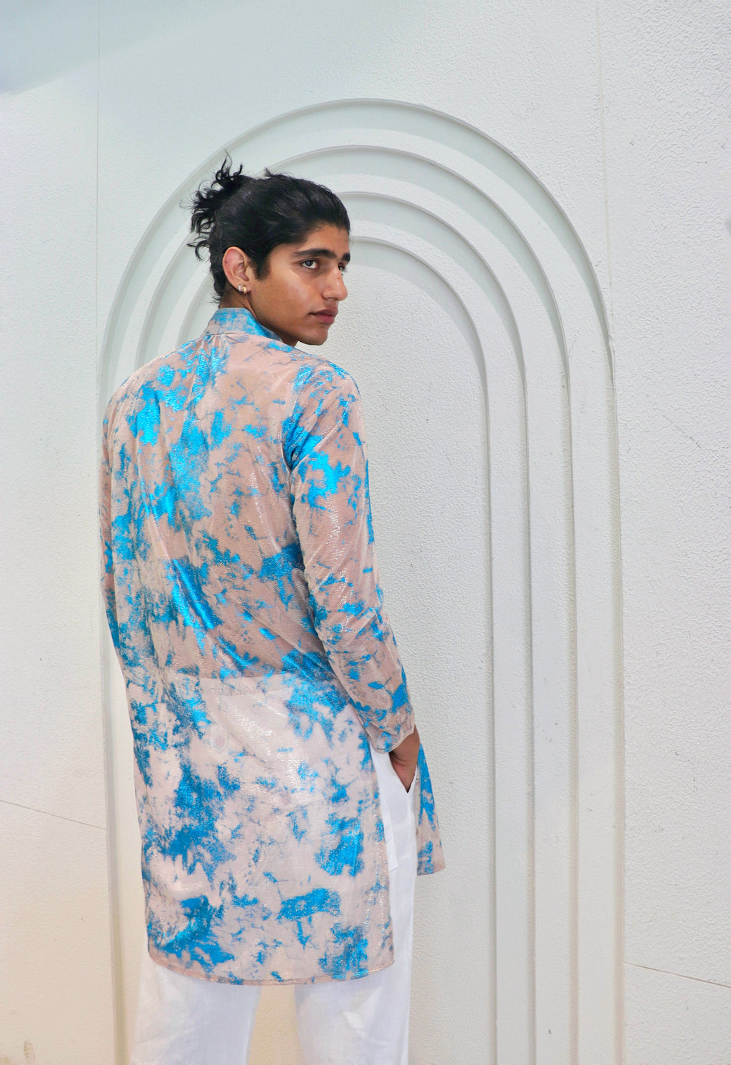 Aqua sheer kurta shirt