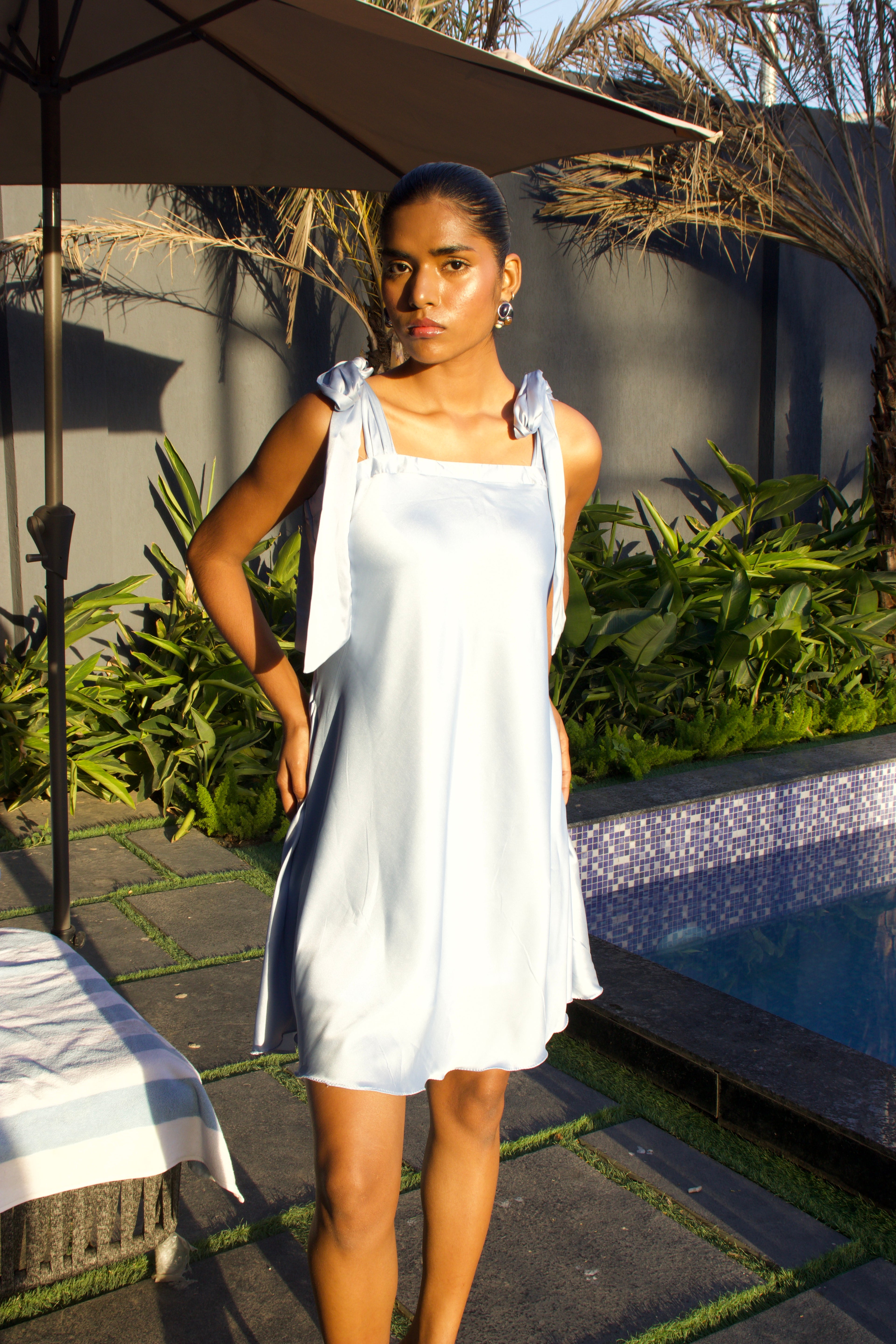 Soft Blue satin dress