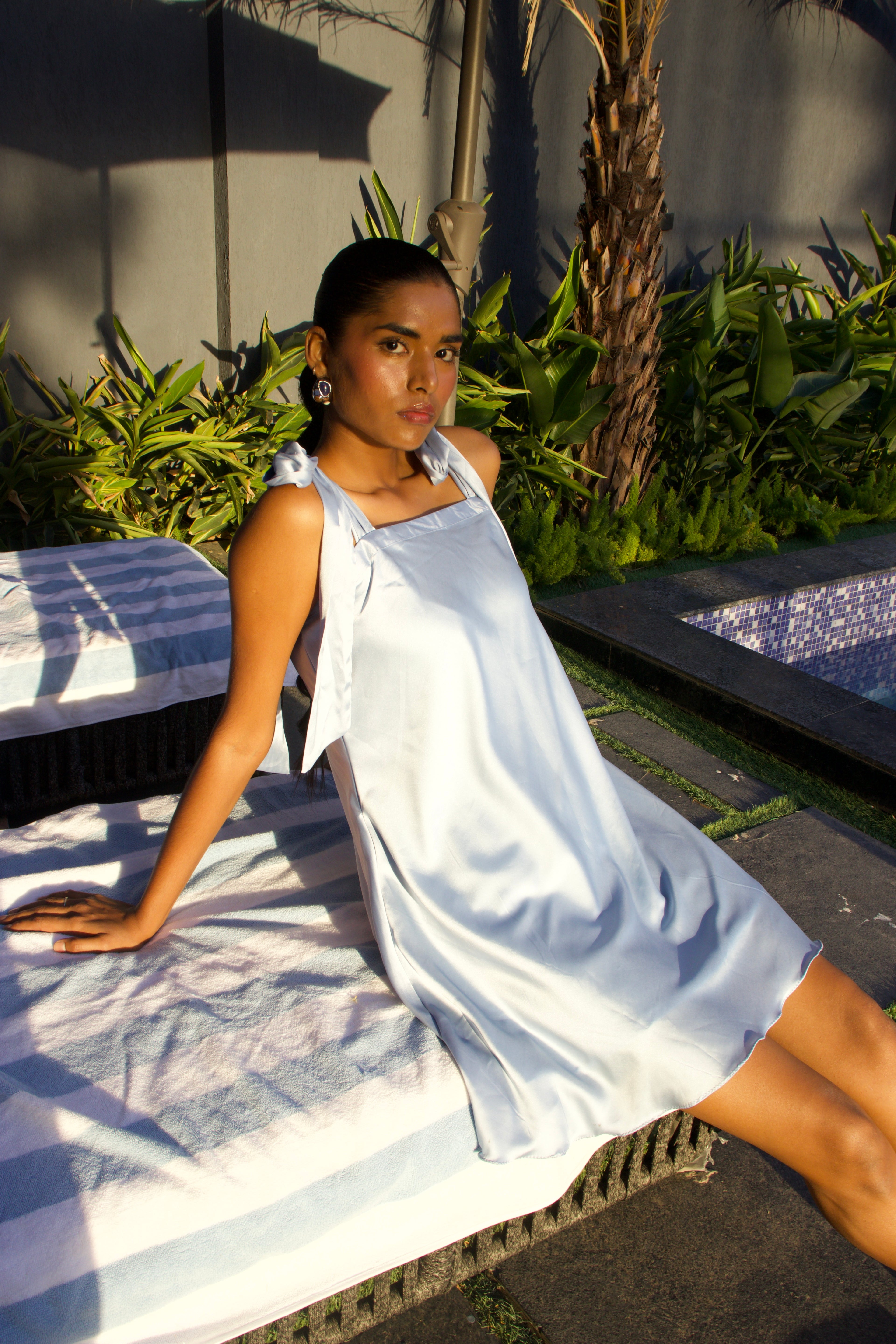 Soft Blue satin dress