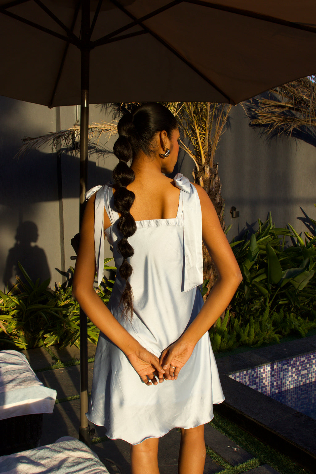 Soft Blue satin dress