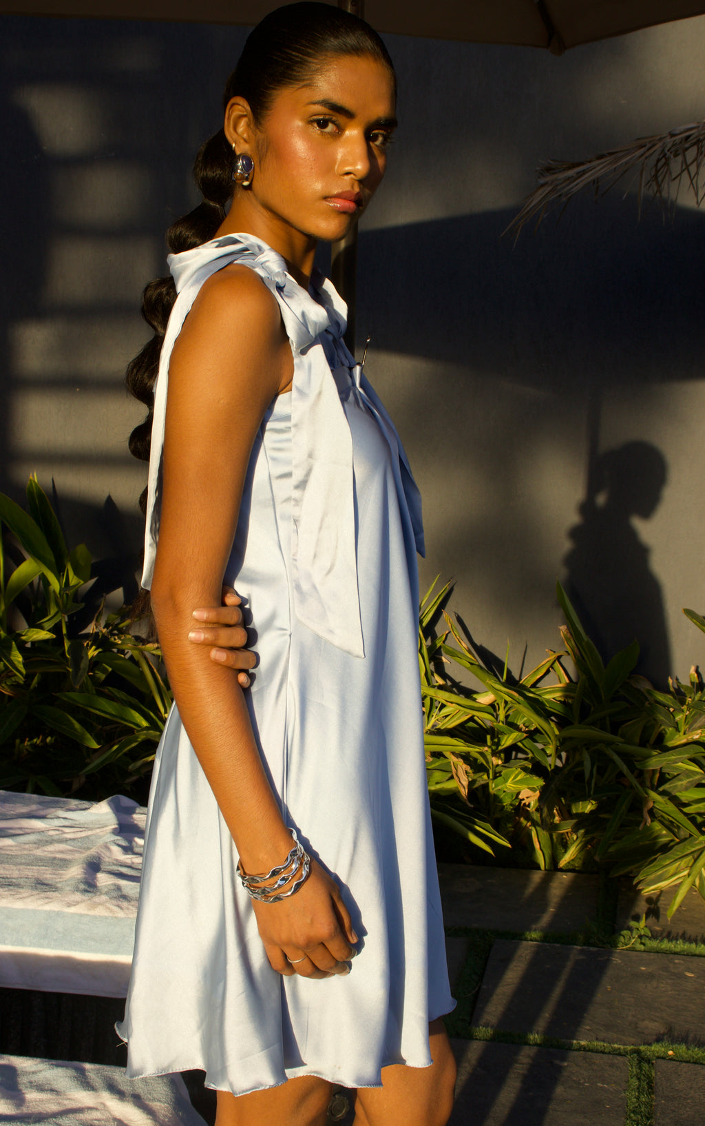 Soft Blue satin dress