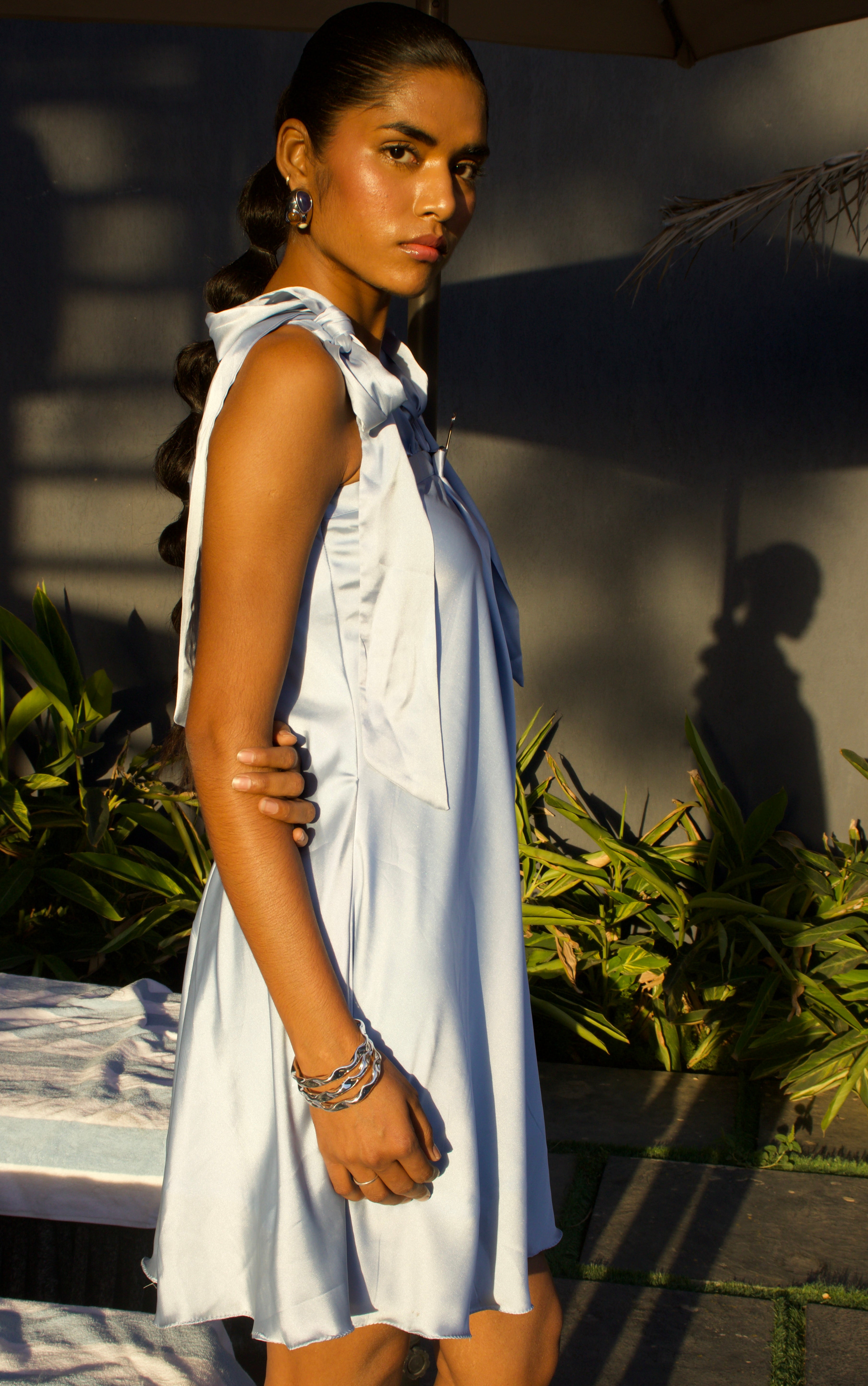 Soft Blue satin dress
