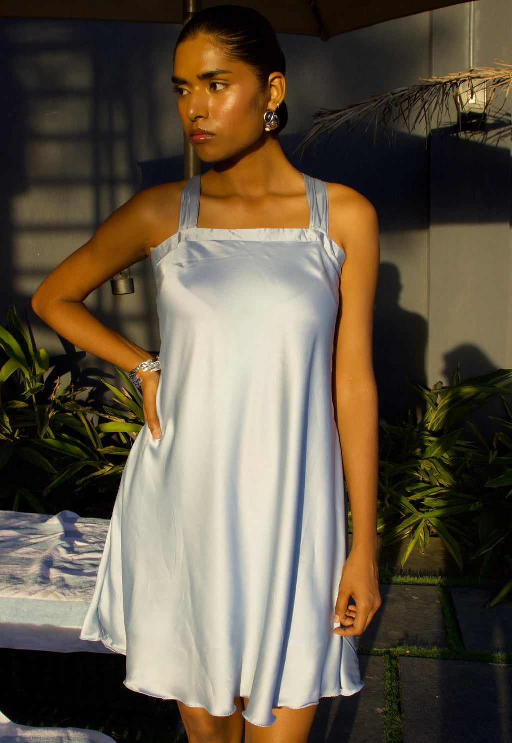 Soft Blue satin dress
