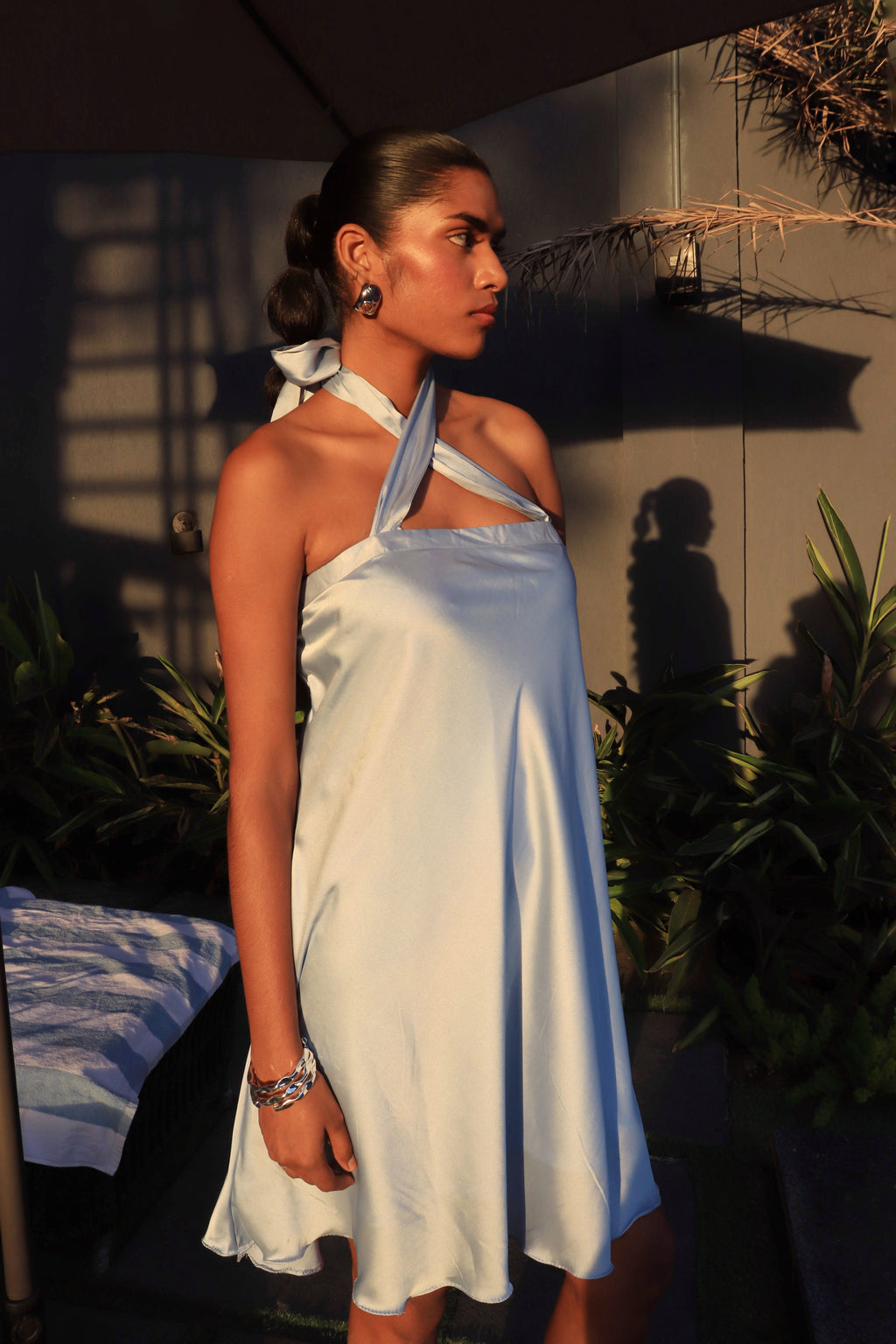 Soft Blue satin dress