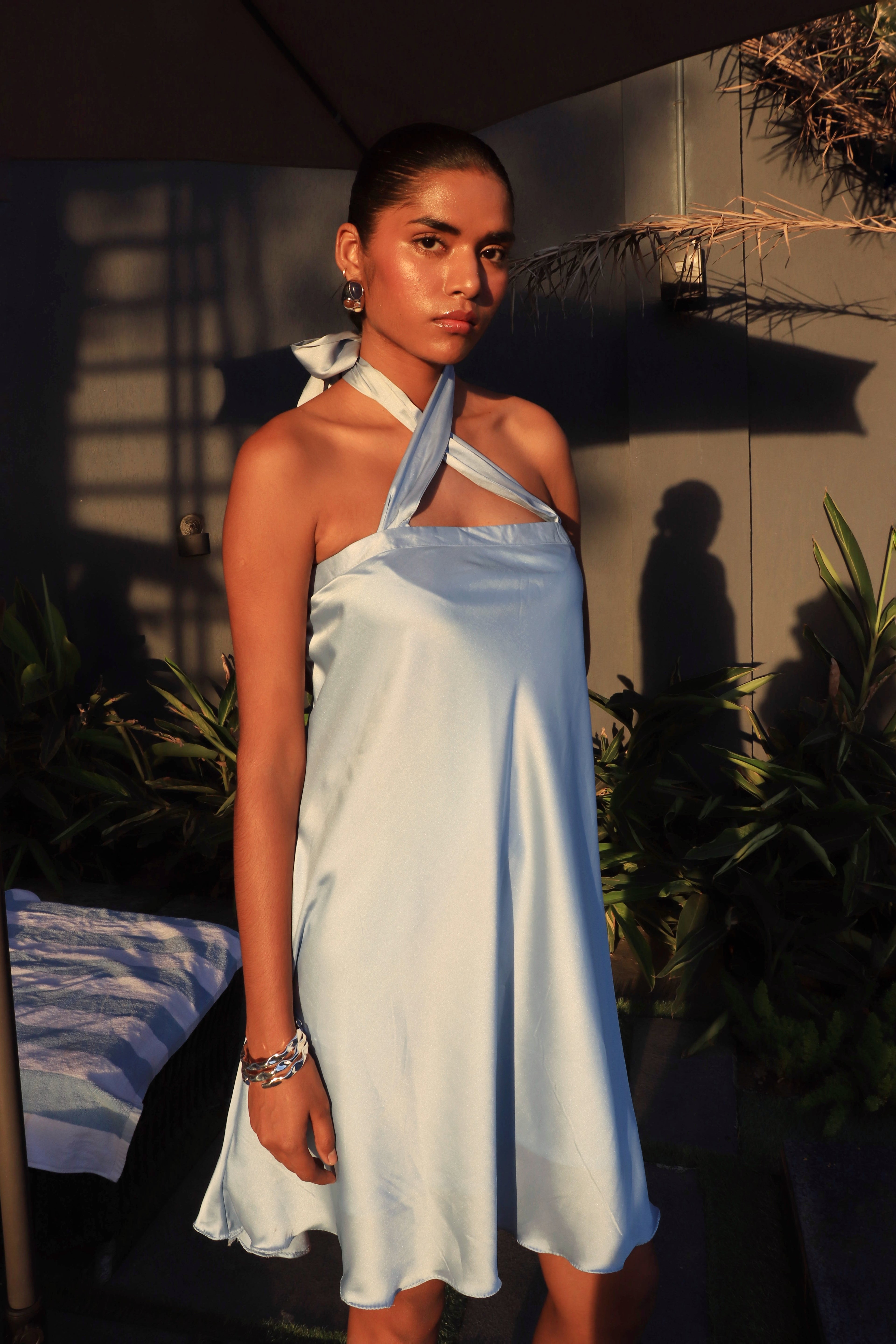 Soft Blue satin dress