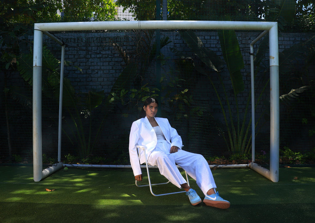 Off white  pinstripe suit