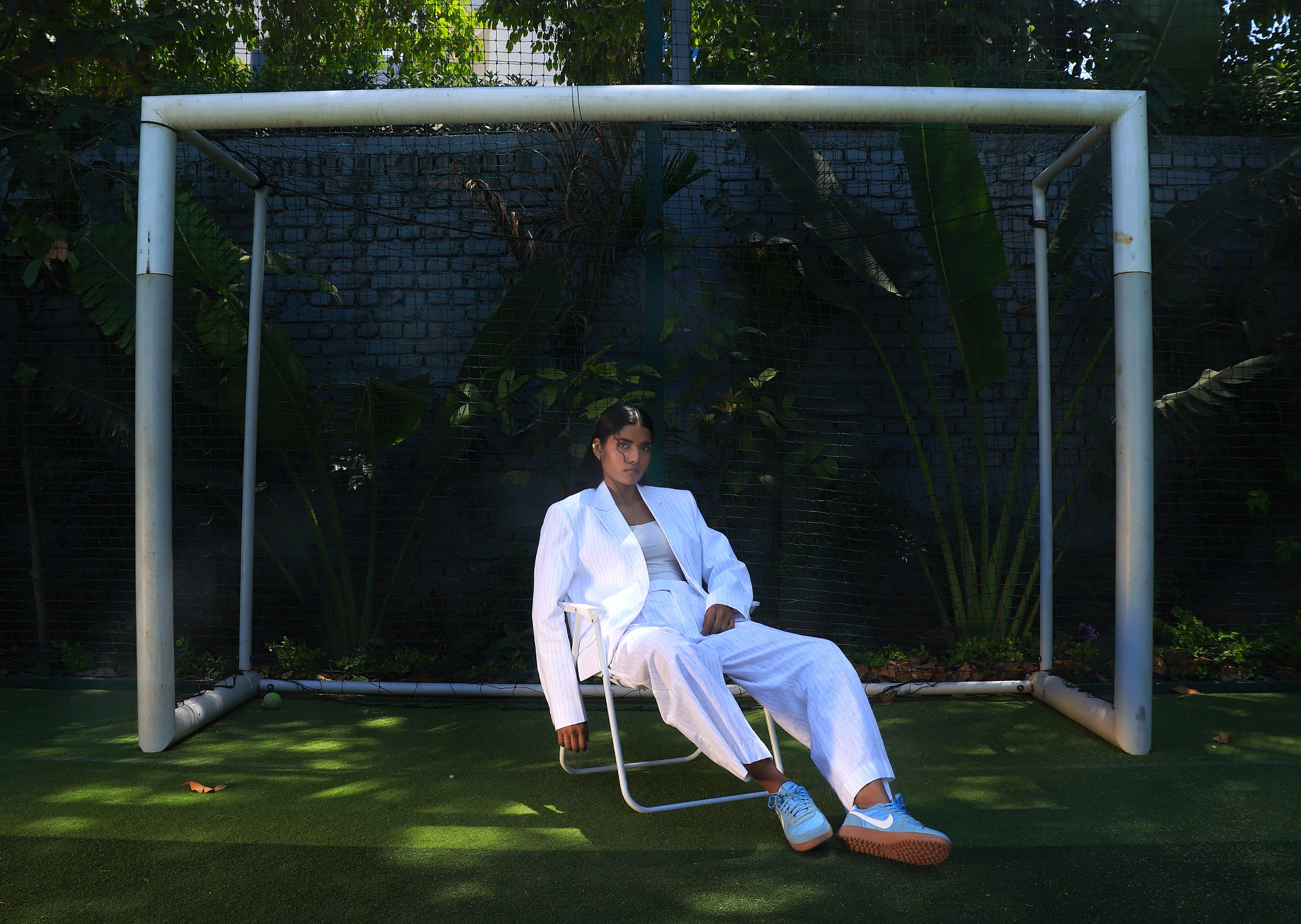 Off white  pinstripe suit