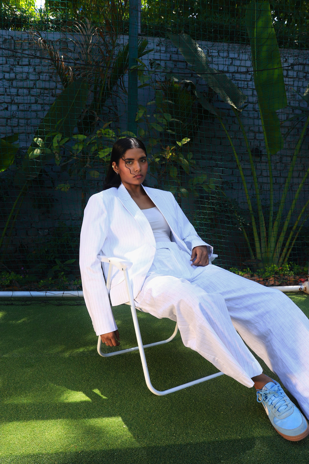 Off white  pinstripe suit