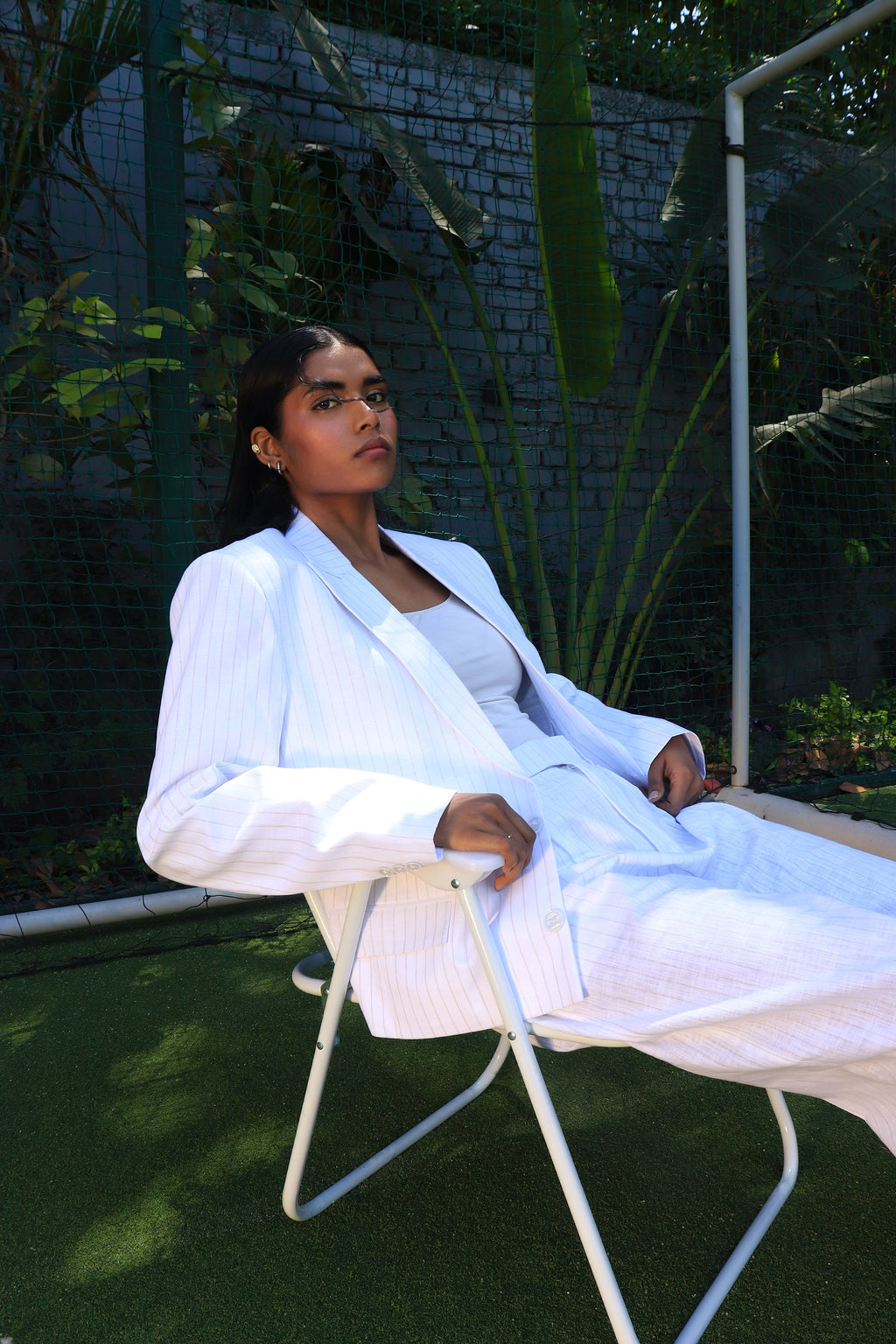 Off white  pinstripe suit