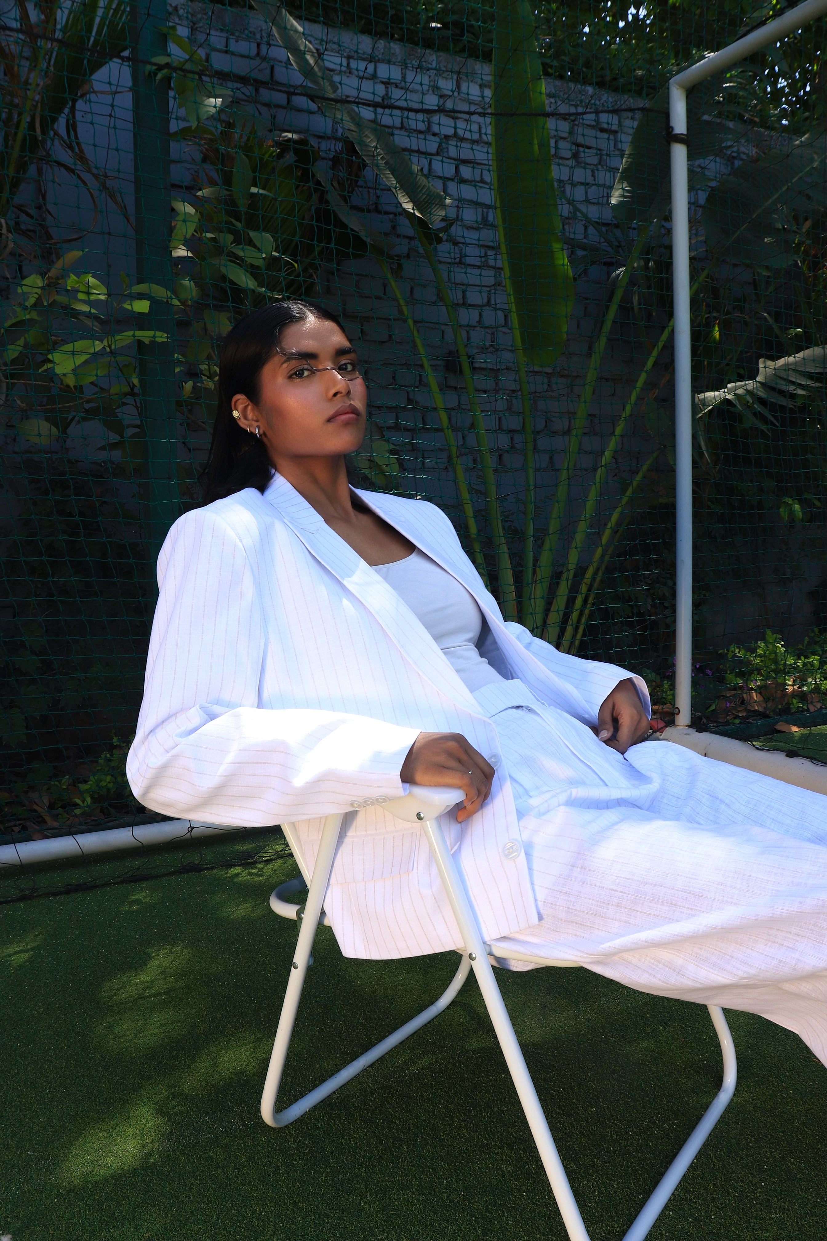 Off white  pinstripe suit