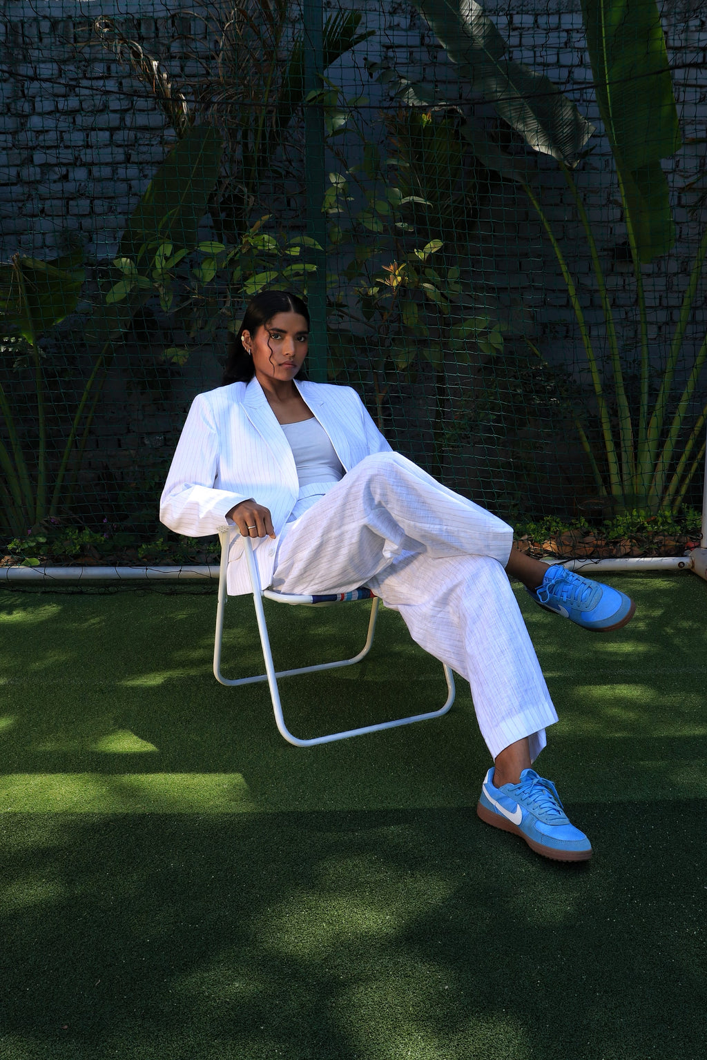 Off white  pinstripe suit