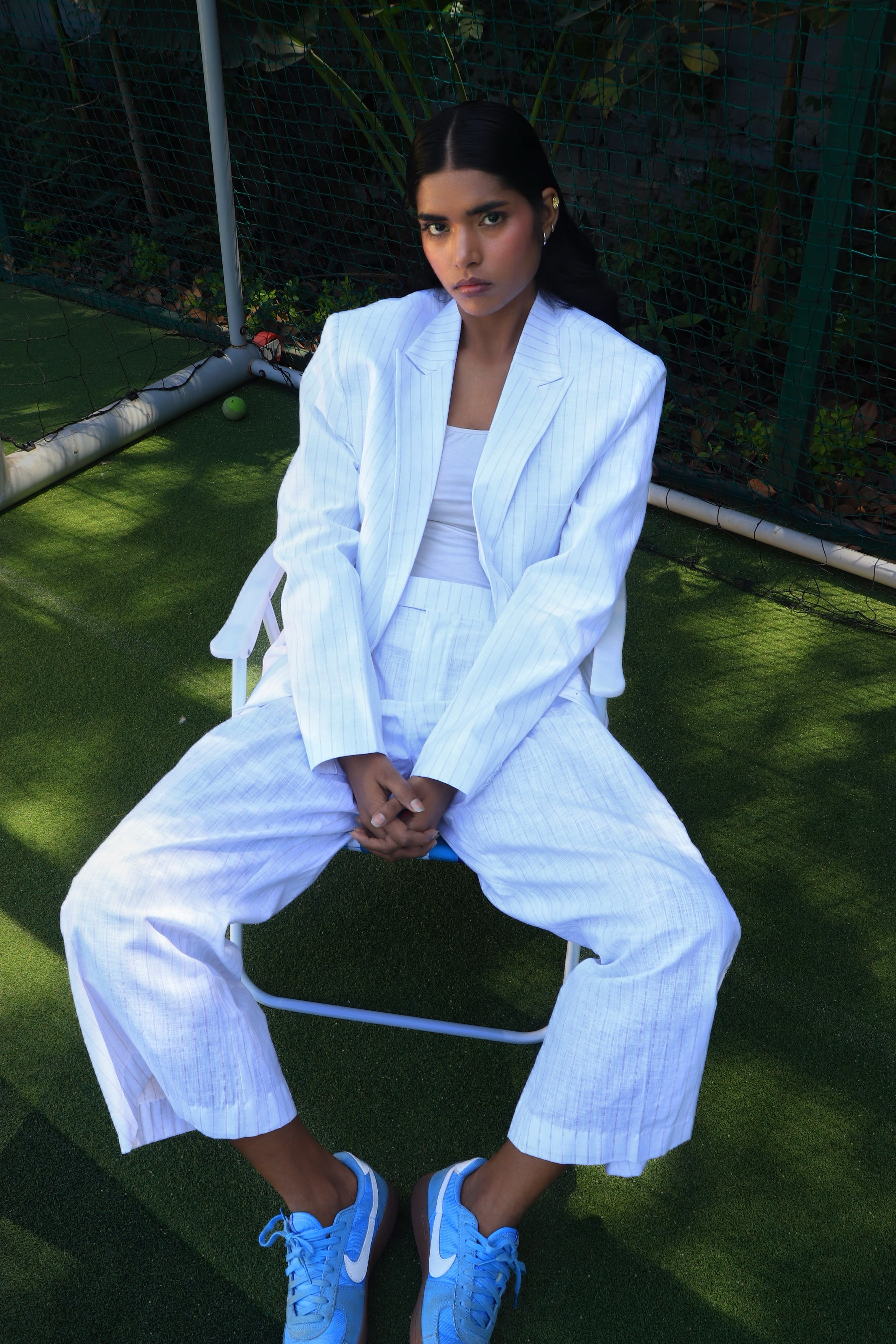 Off white  pinstripe suit