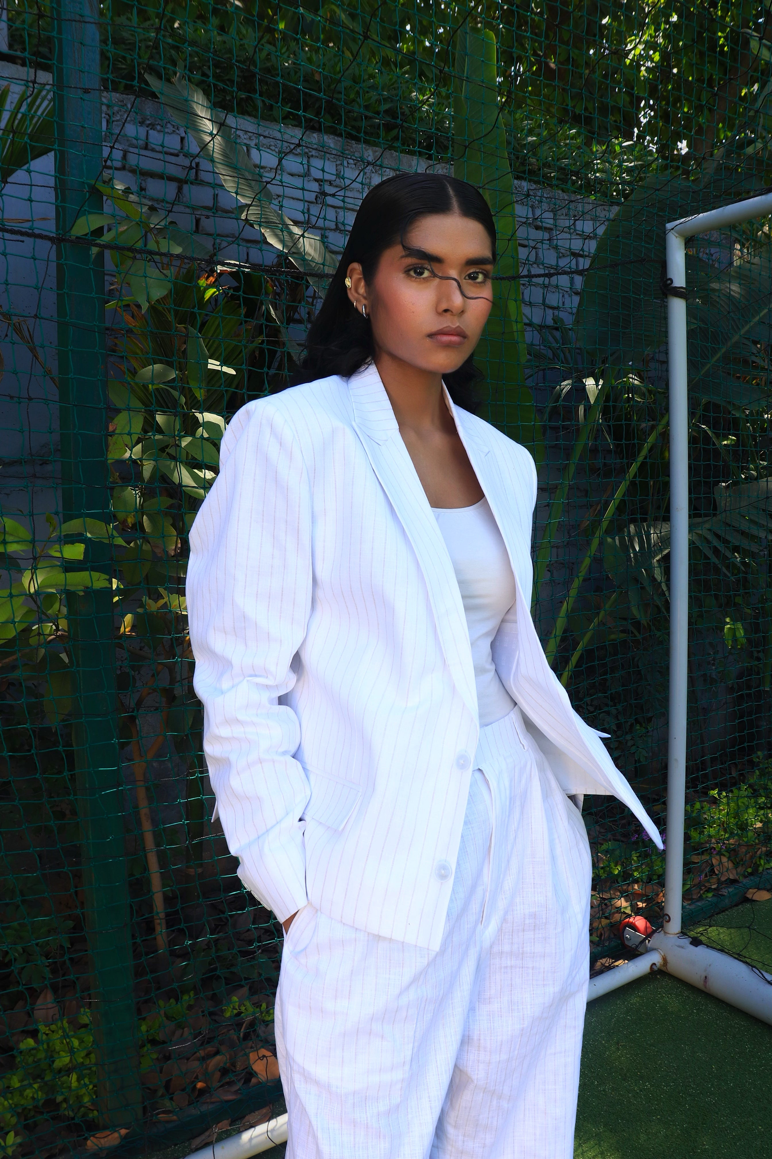 Off white  pinstripe suit