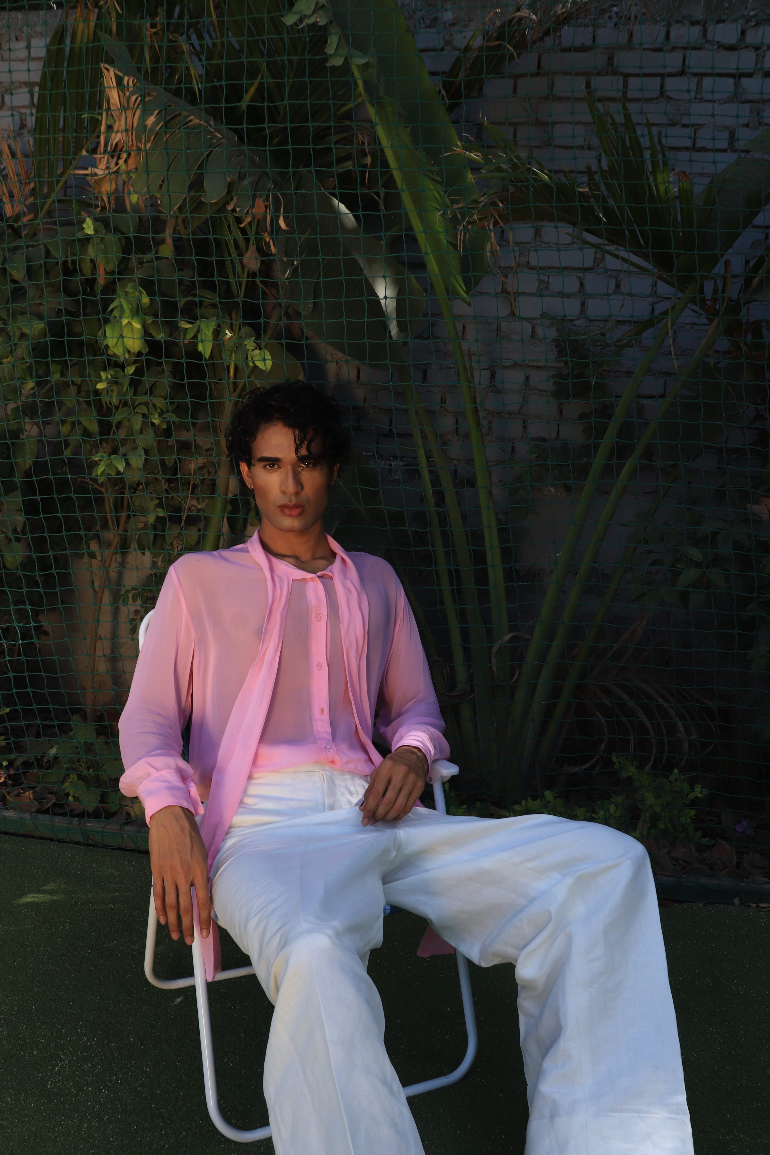 Dreamy Chiffon Shirt with Tieable Lapels