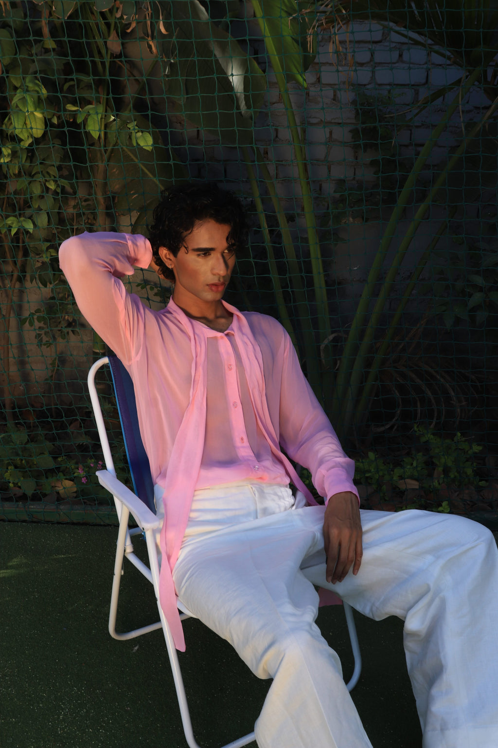 Dreamy Chiffon Shirt with Tieable Lapels