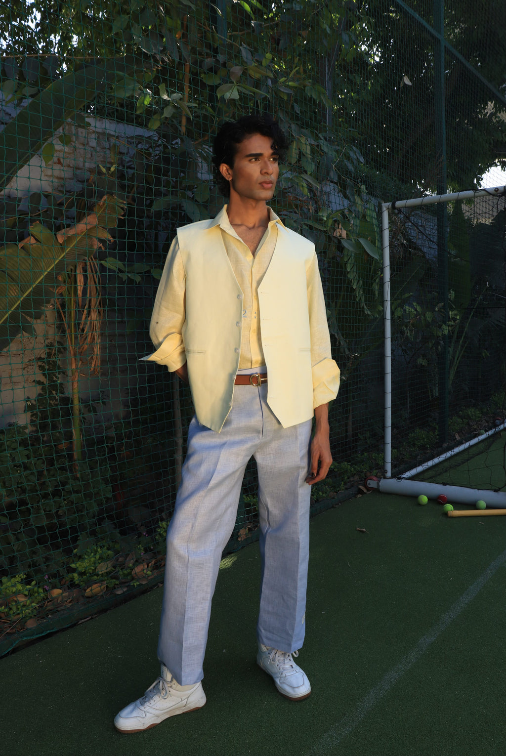 Butter yellow waist jacket
