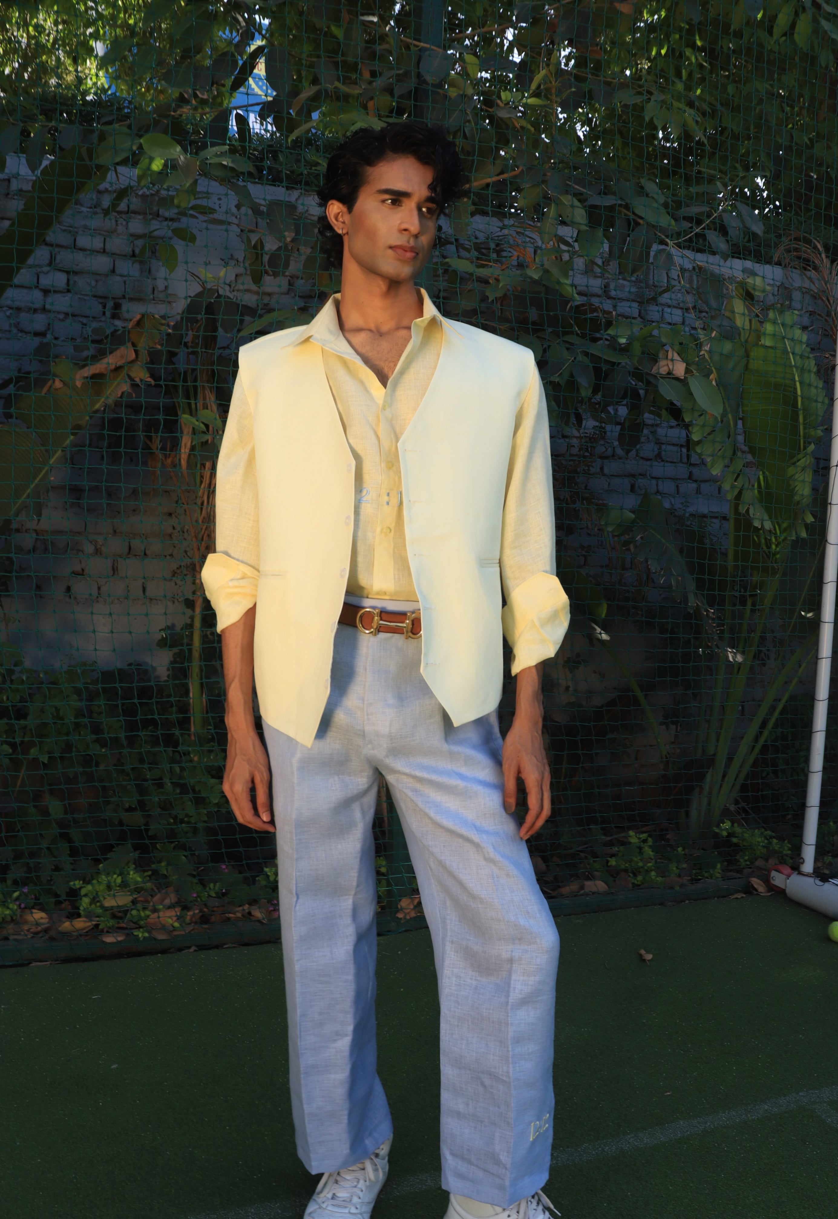Butter yellow waist jacket