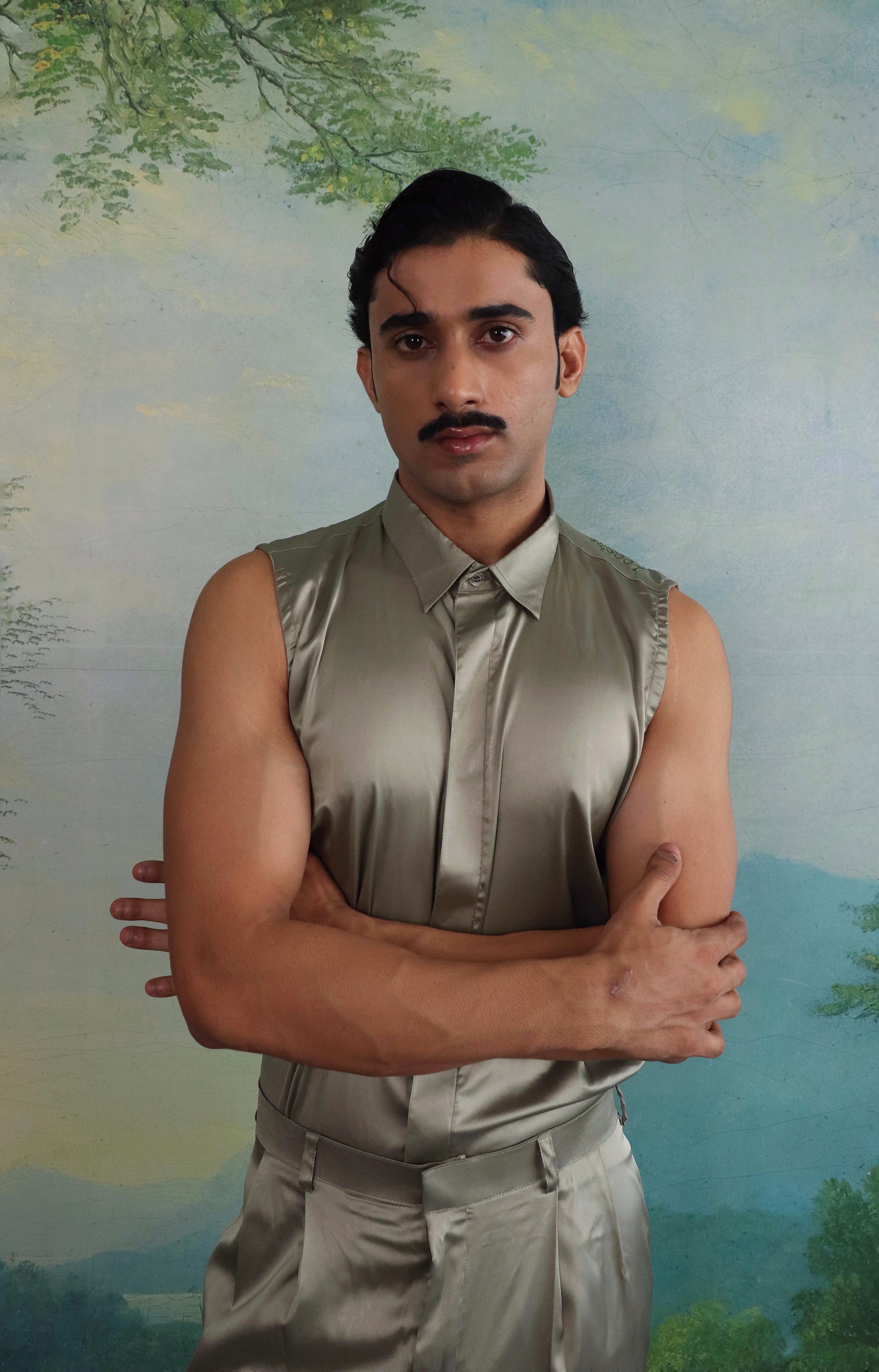 Green dew Satin Co ord set