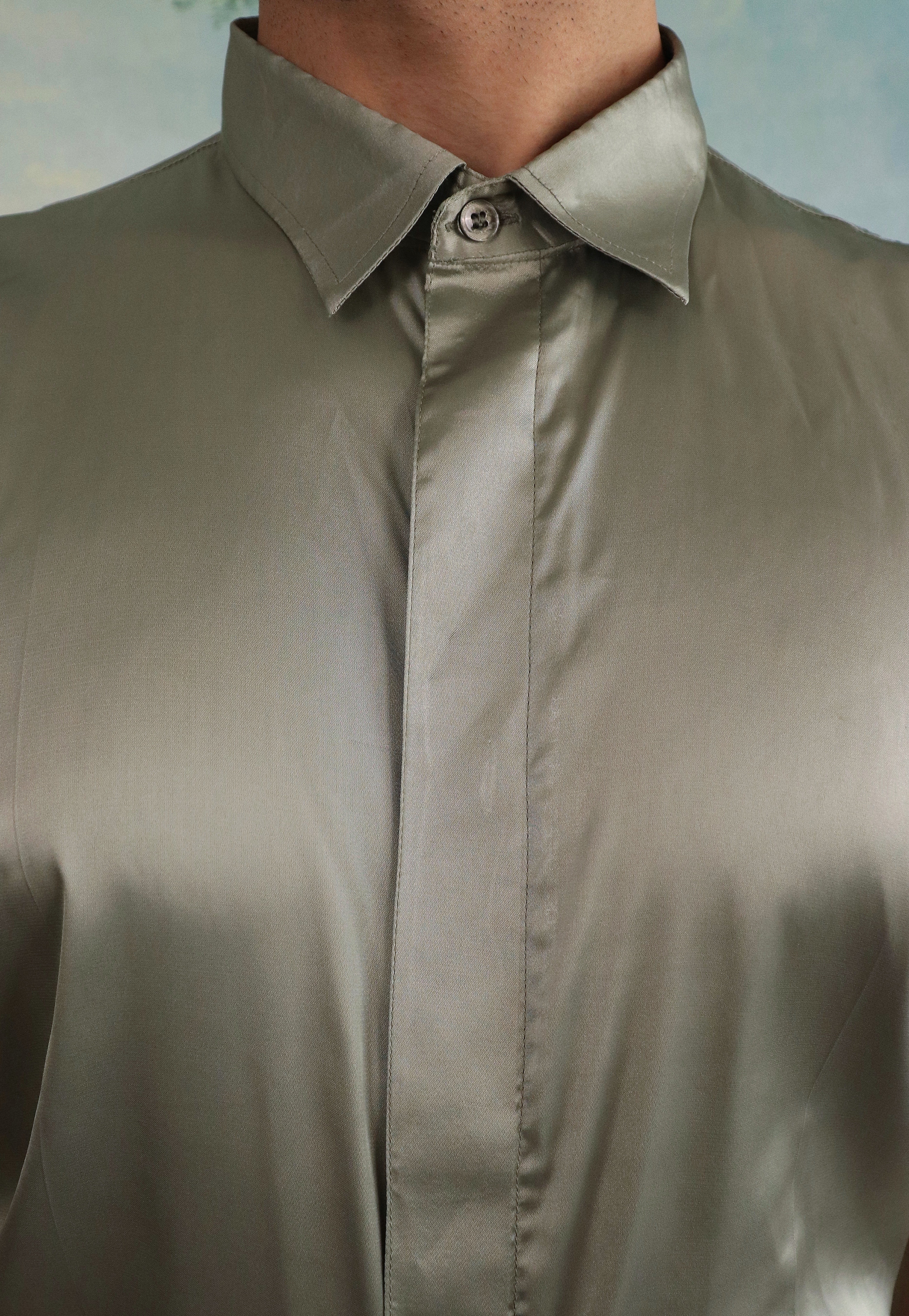 Green dew Satin Co ord set