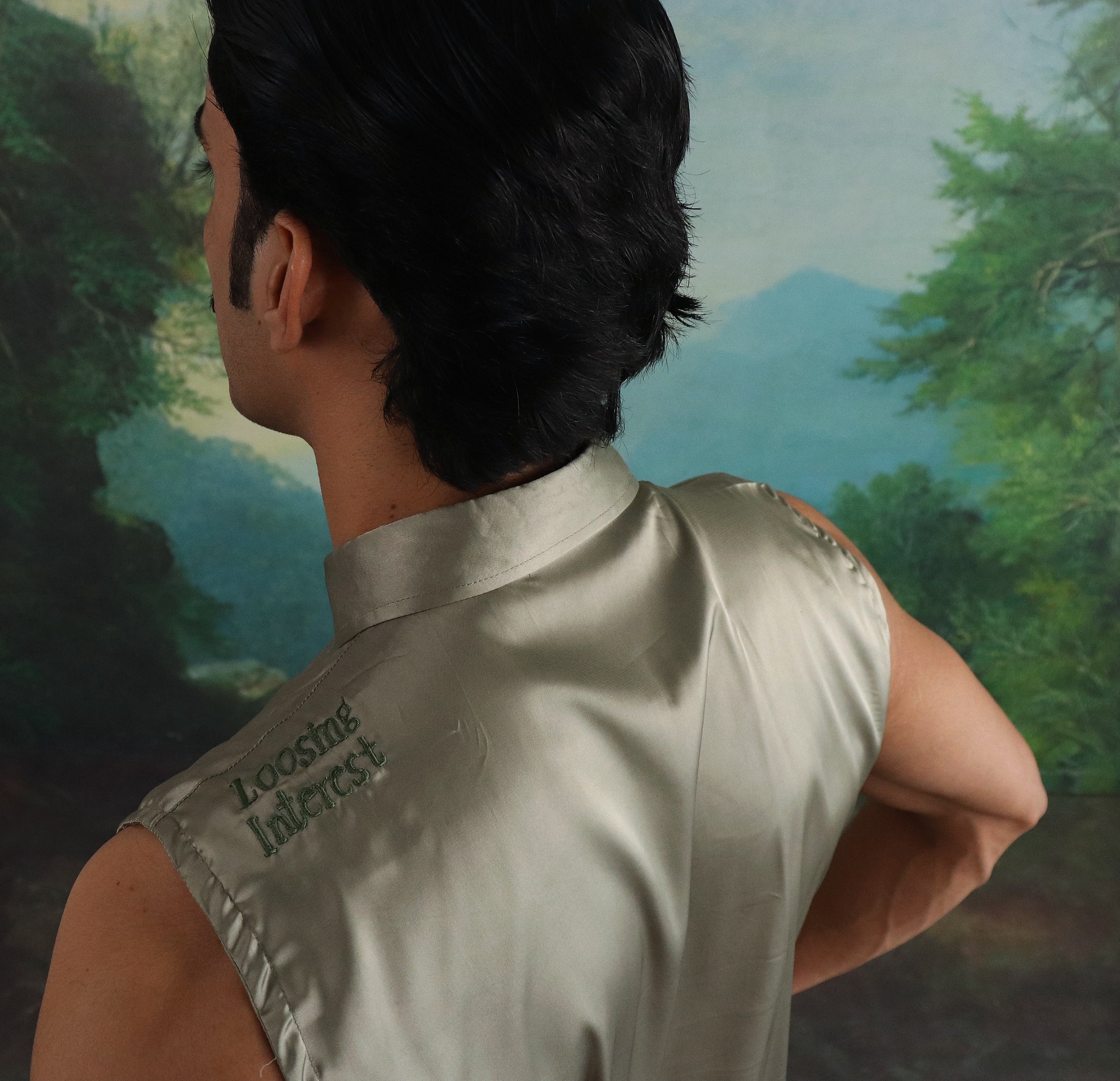 Green dew Satin Co ord set