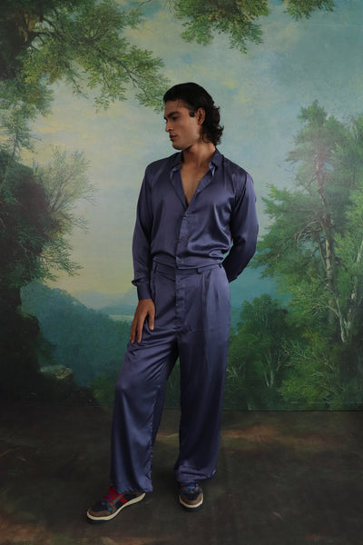 The Blue satin Co ord Set