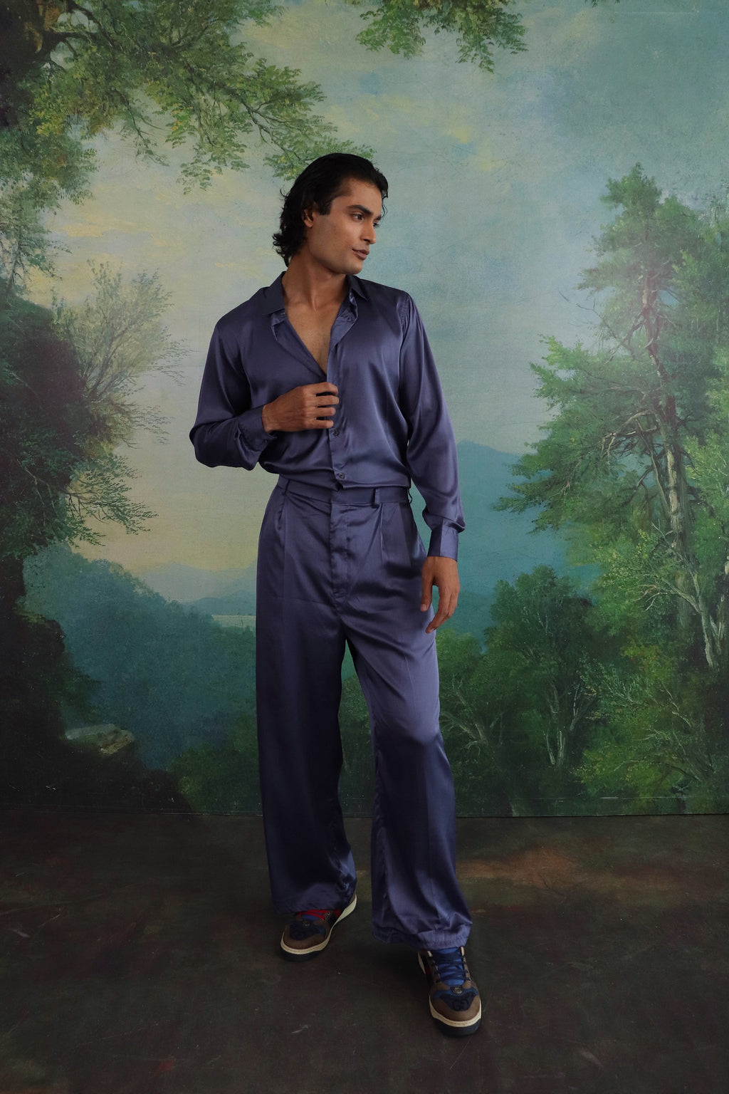 The Blue satin Co ord Set