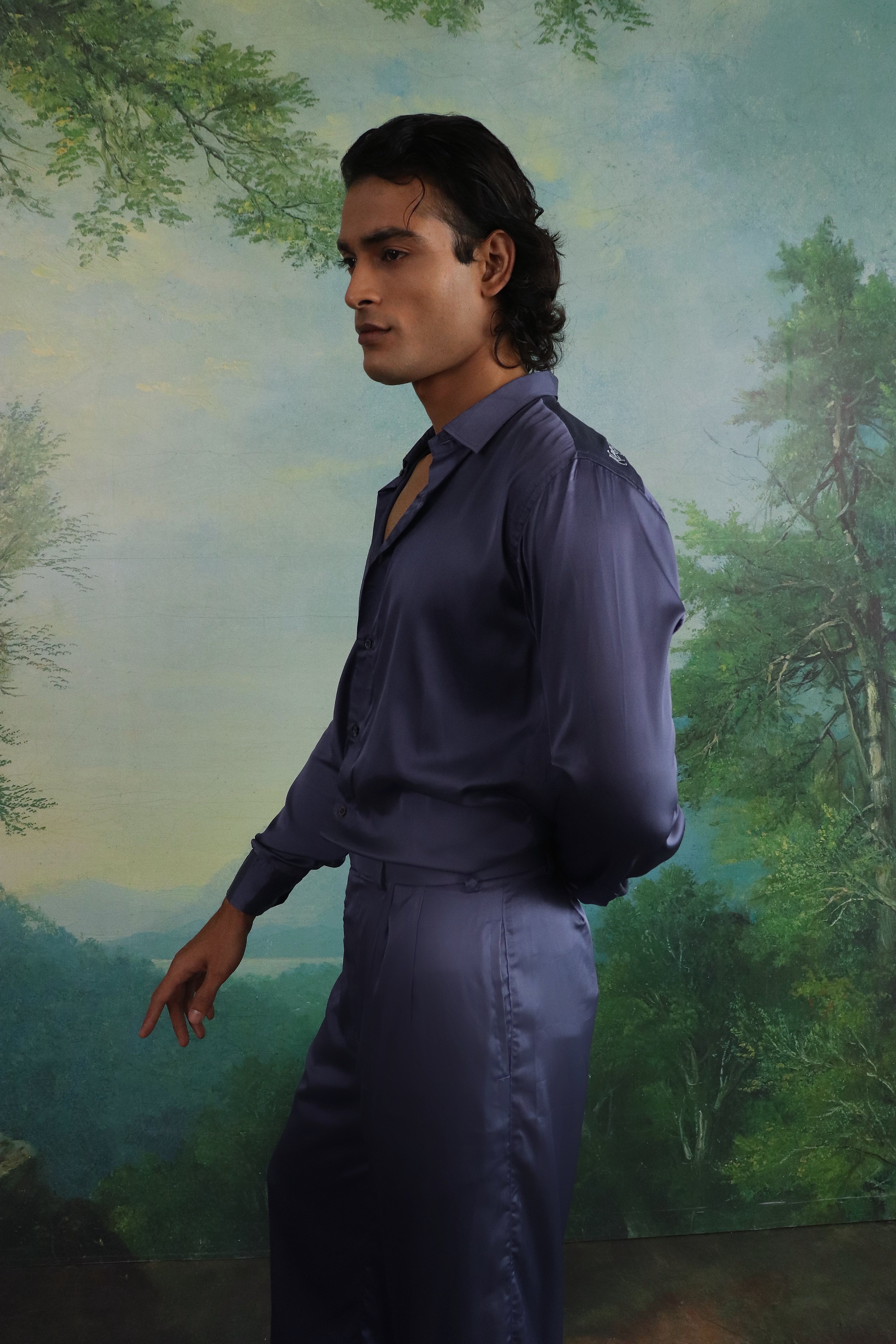 The Blue satin Co ord Set