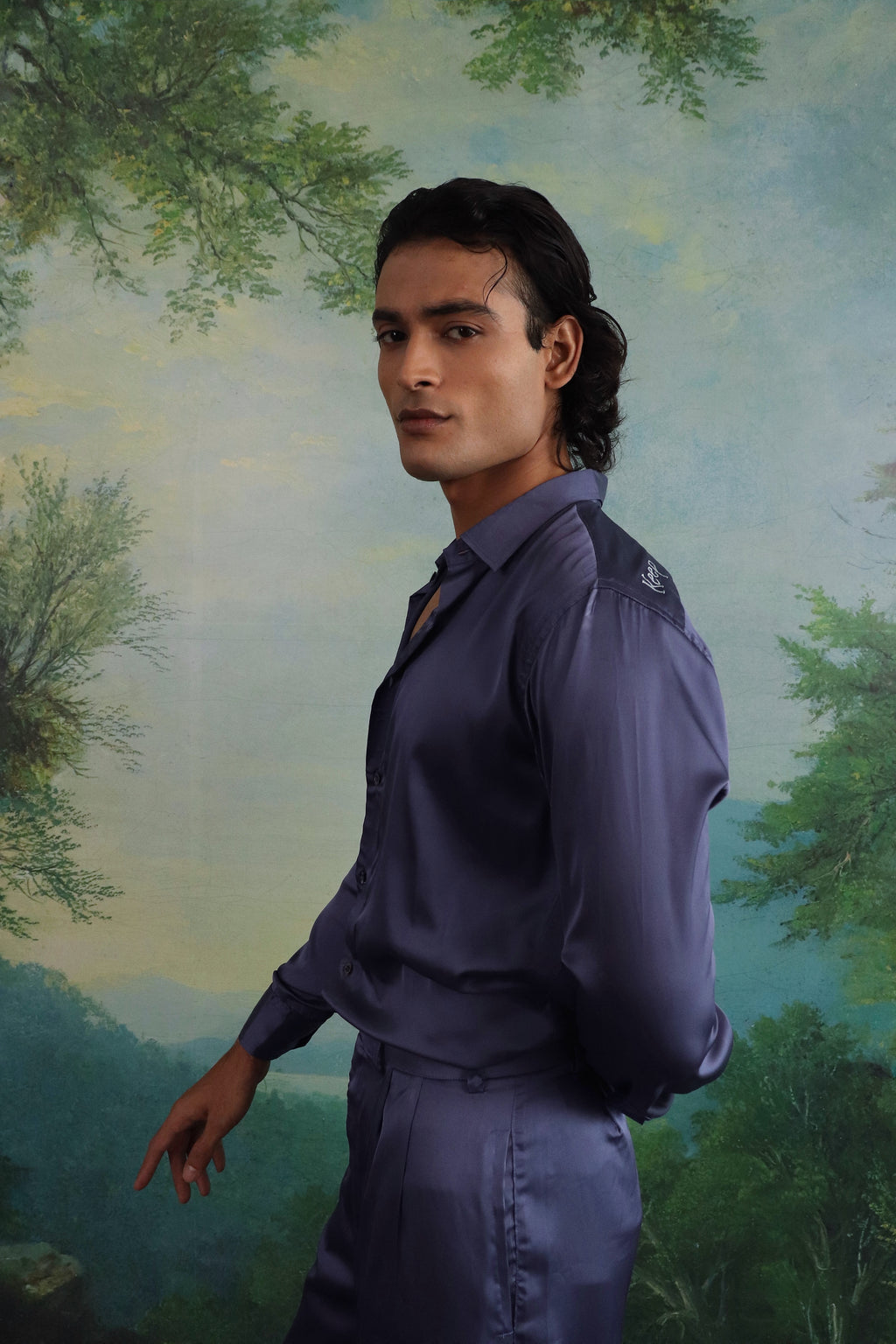 The Blue satin Co ord Set