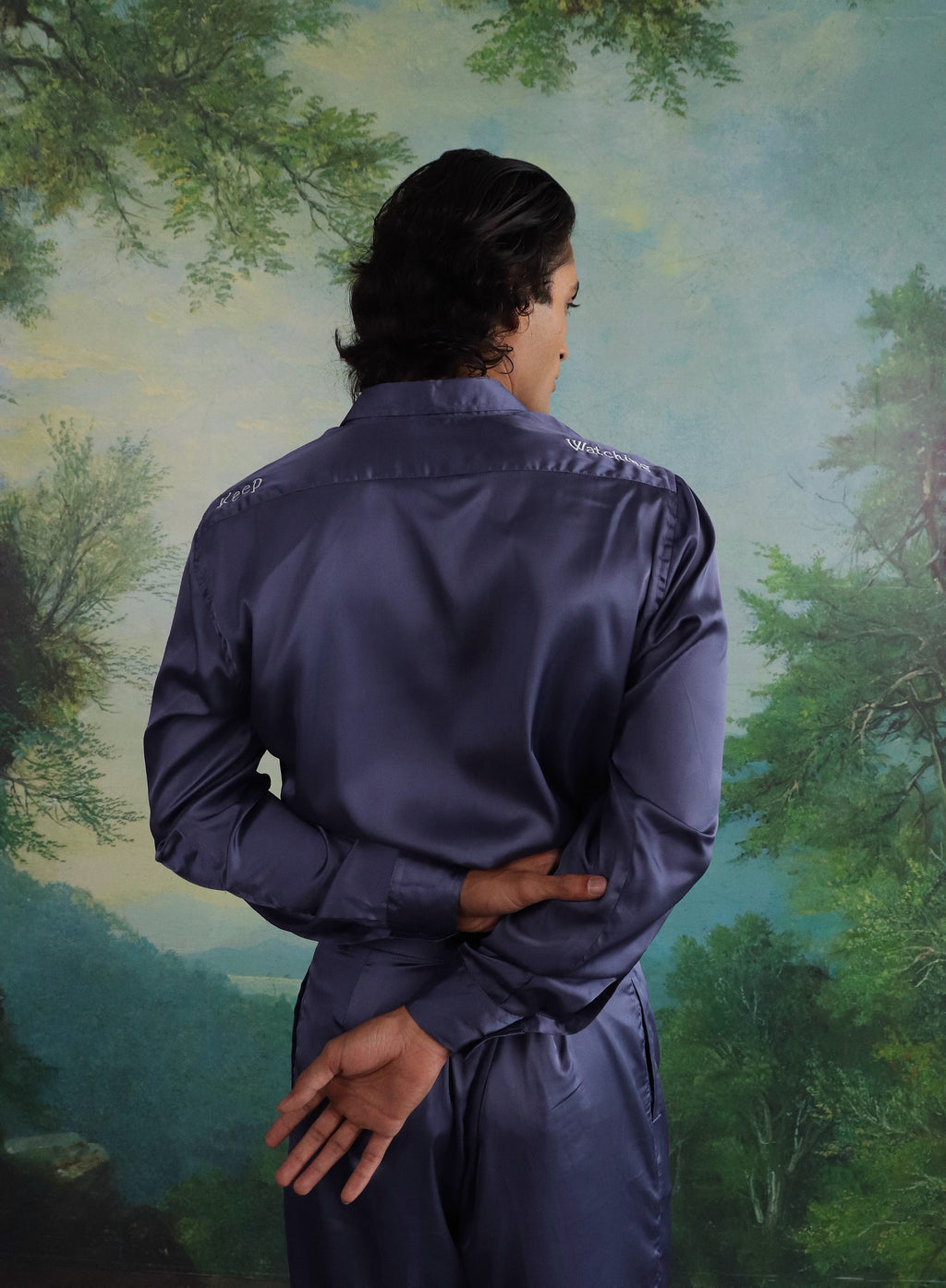 The Blue satin Co ord Set