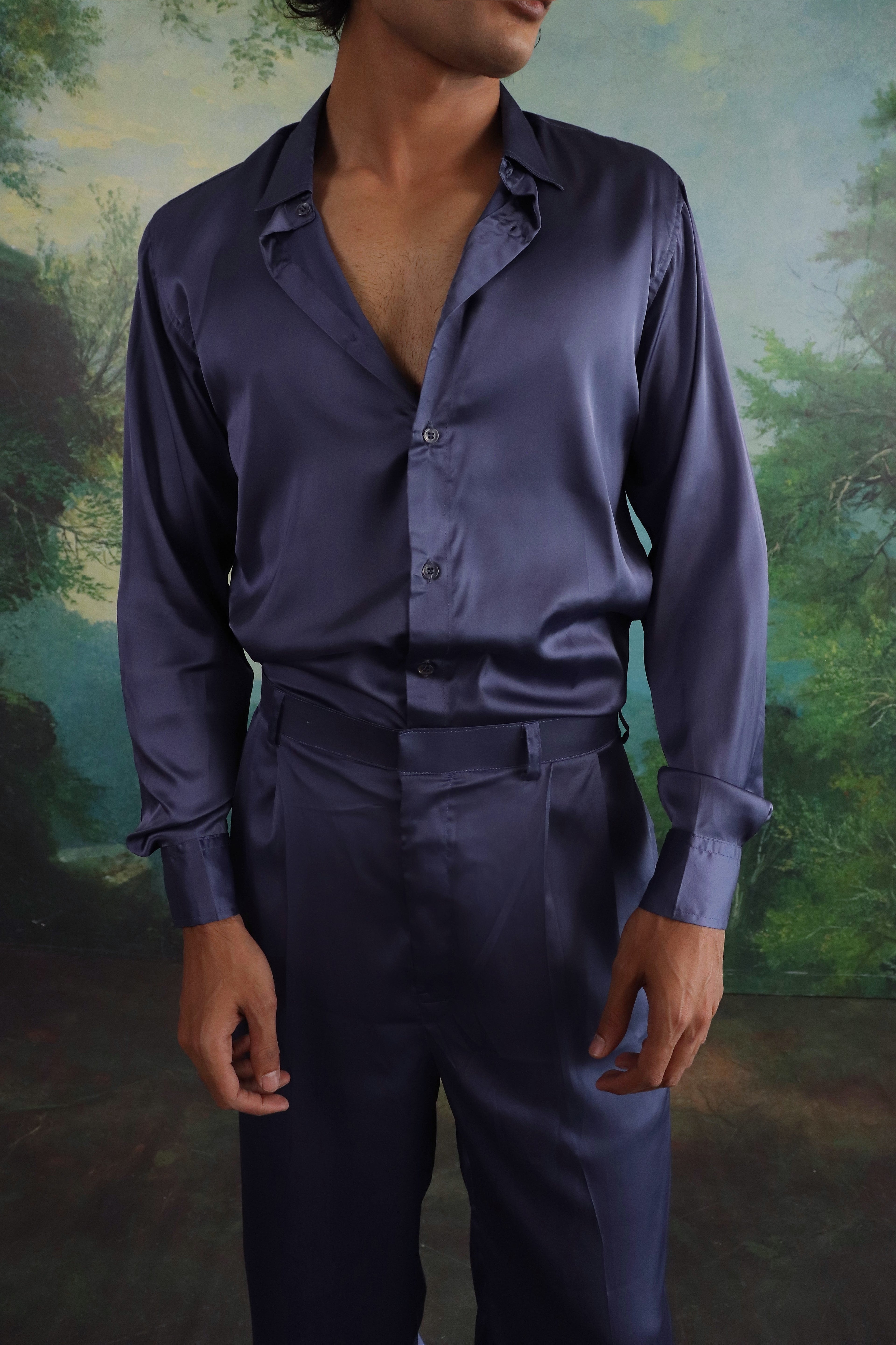 The Blue satin Co ord Set