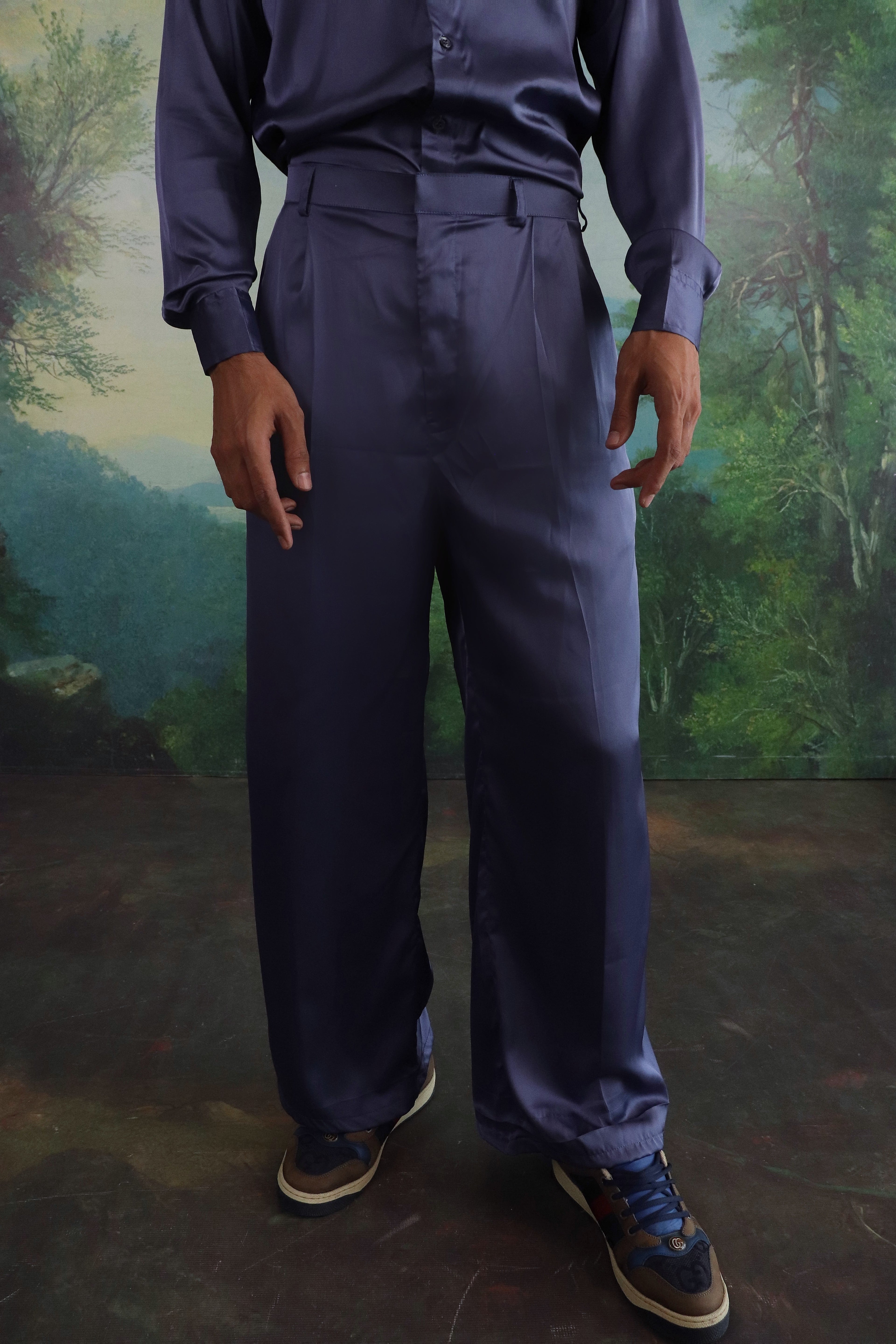 The Blue satin Co ord Set