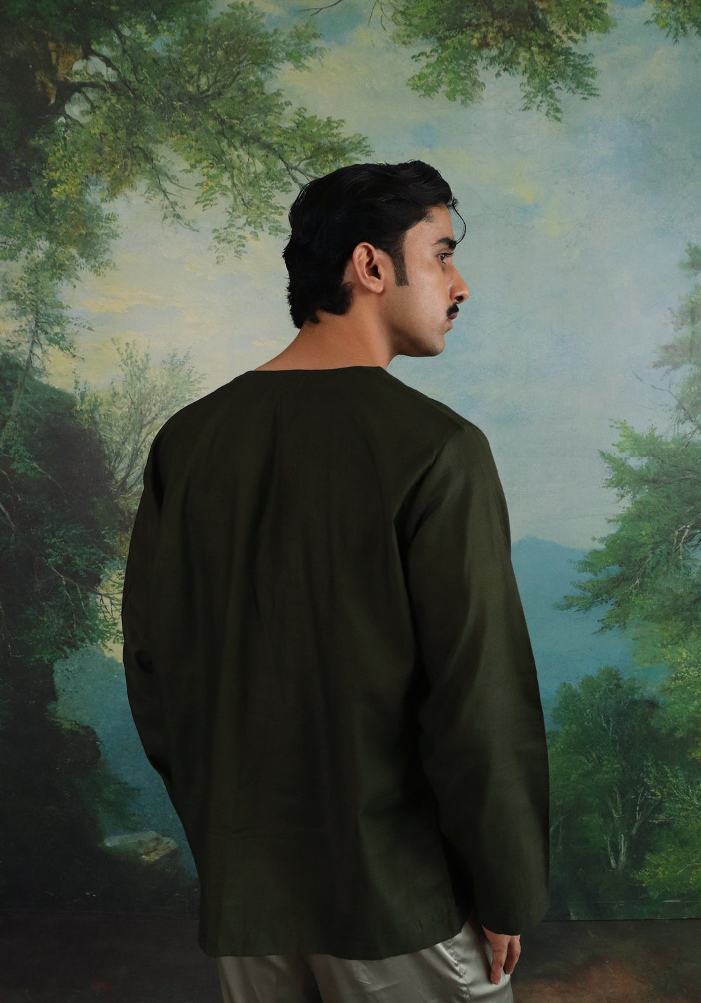 Whisper Green Relaxed Zip pullover shirt