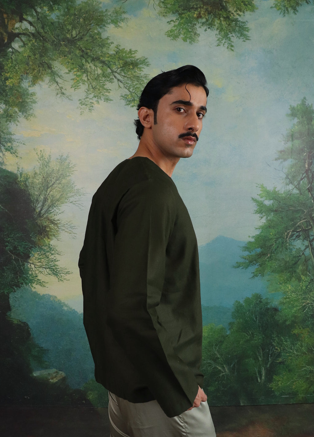 Whisper Green Relaxed Zip pullover shirt