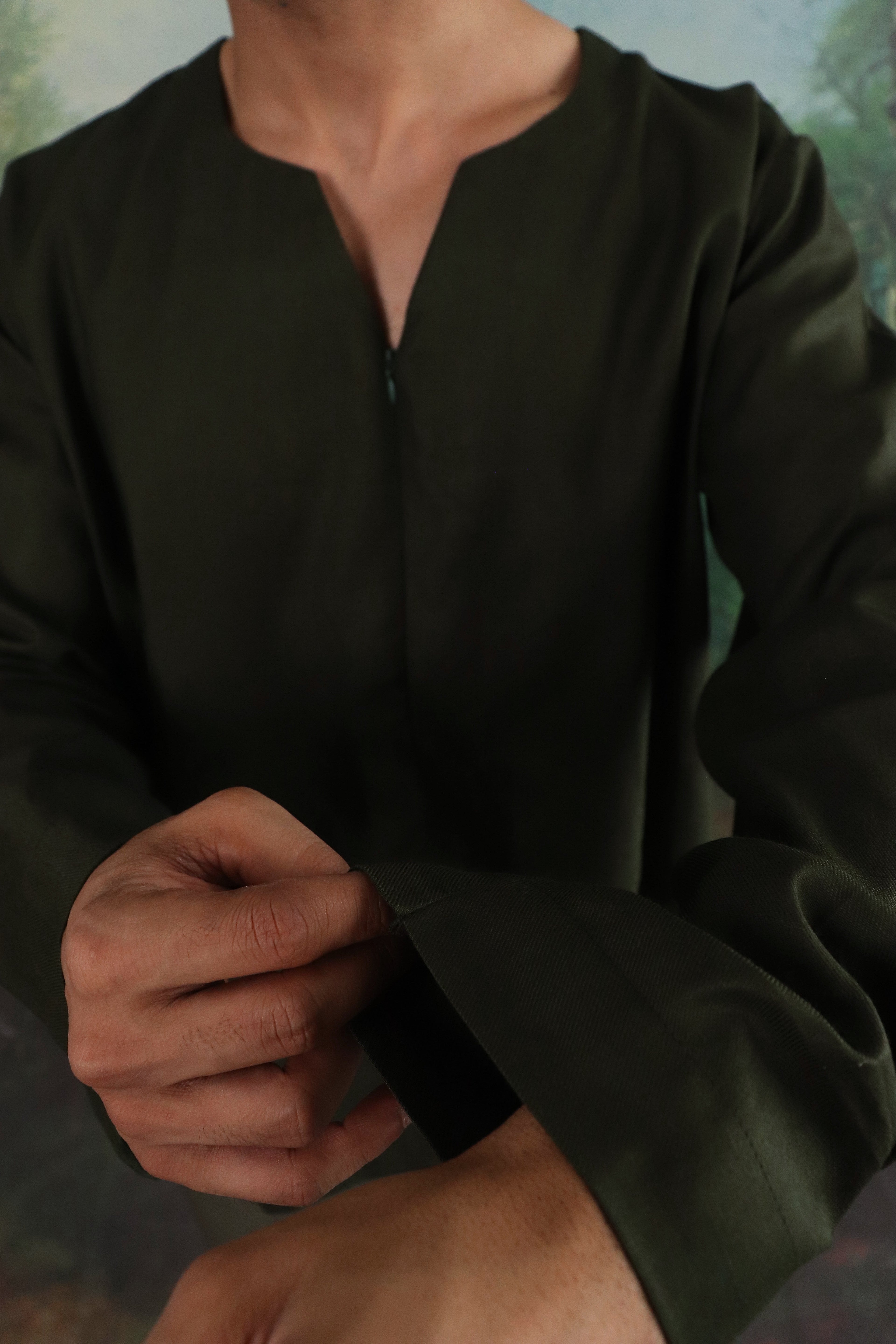 Whisper Green Relaxed Zip pullover shirt