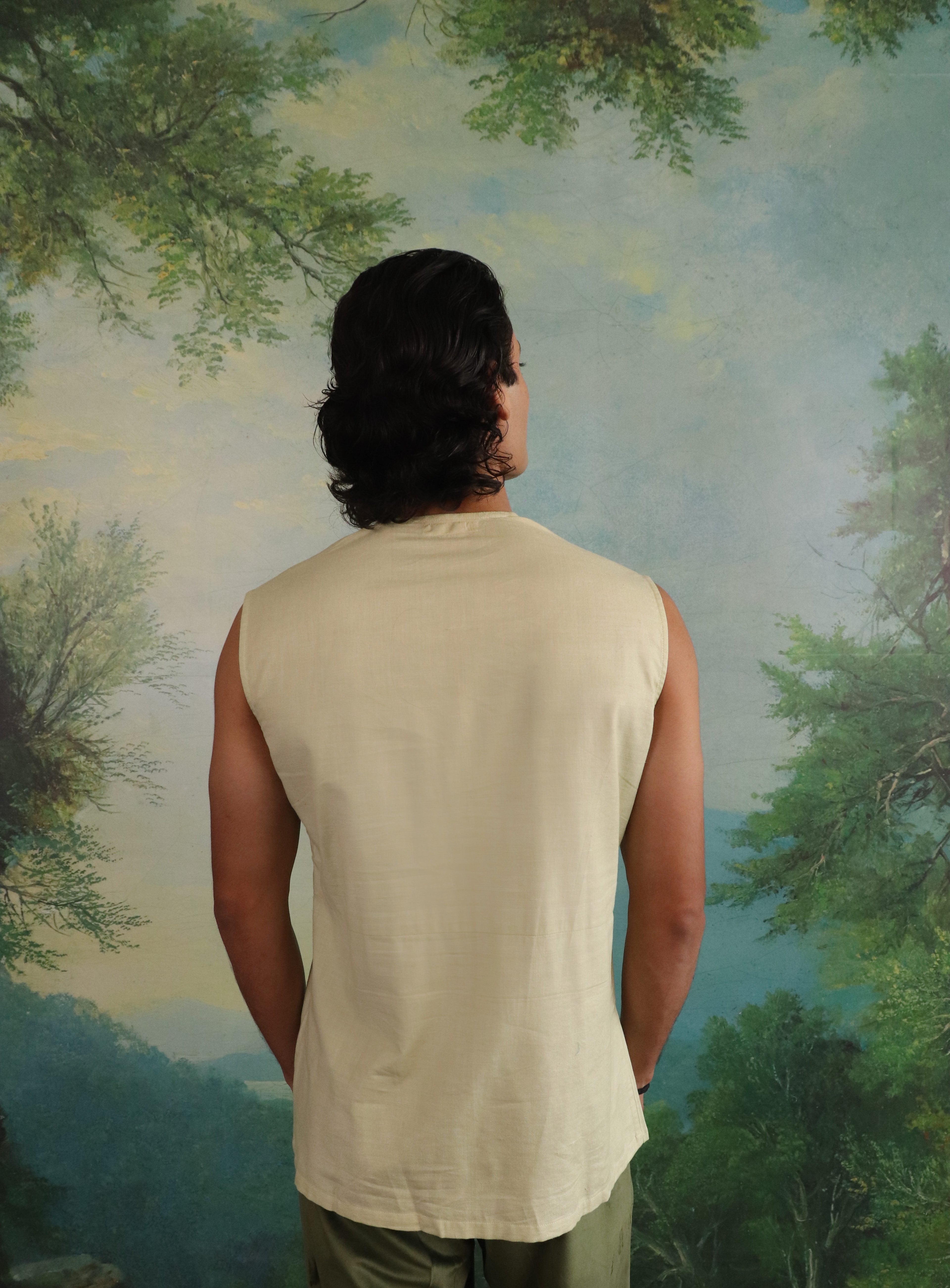 Pistachio Silk-Cotton Double Zip Pullover shirt