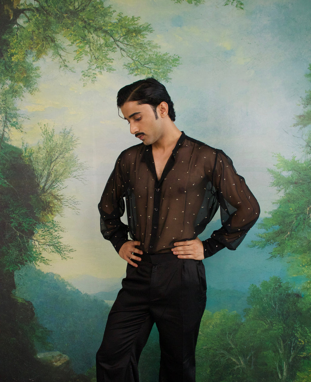 Gold Midnight Regal Men’s Sheer Shirt