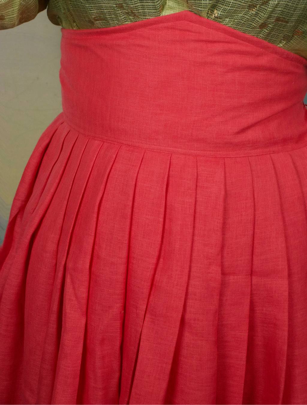 A Coral dream skirt  with pointed empire underbust waist