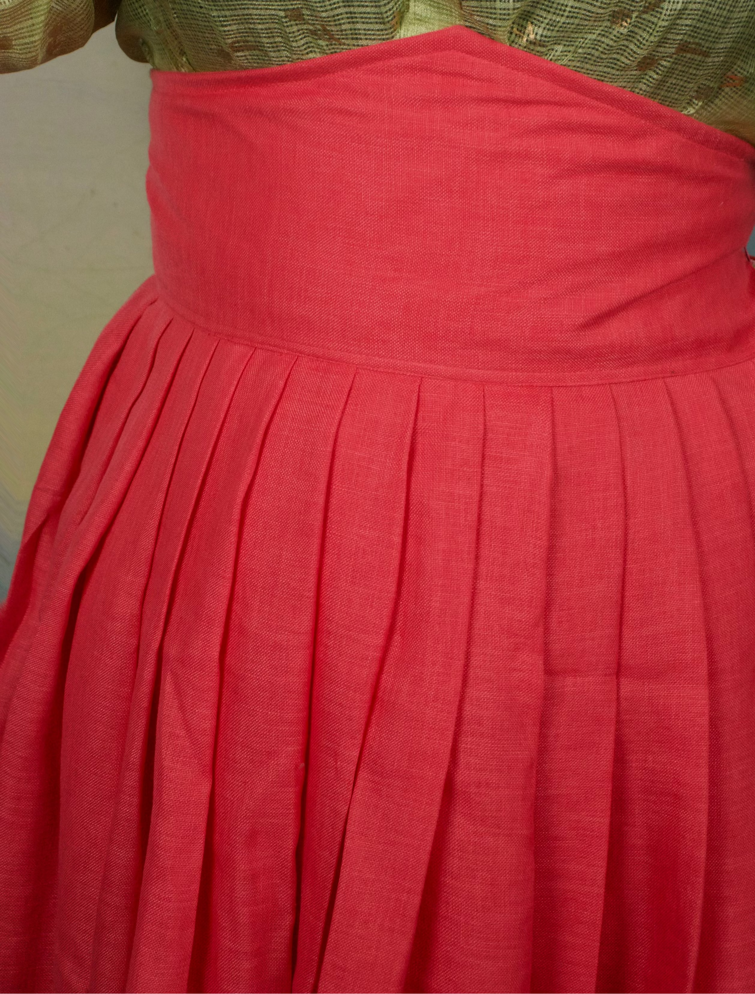 A Coral dream skirt  with pointed empire underbust waist